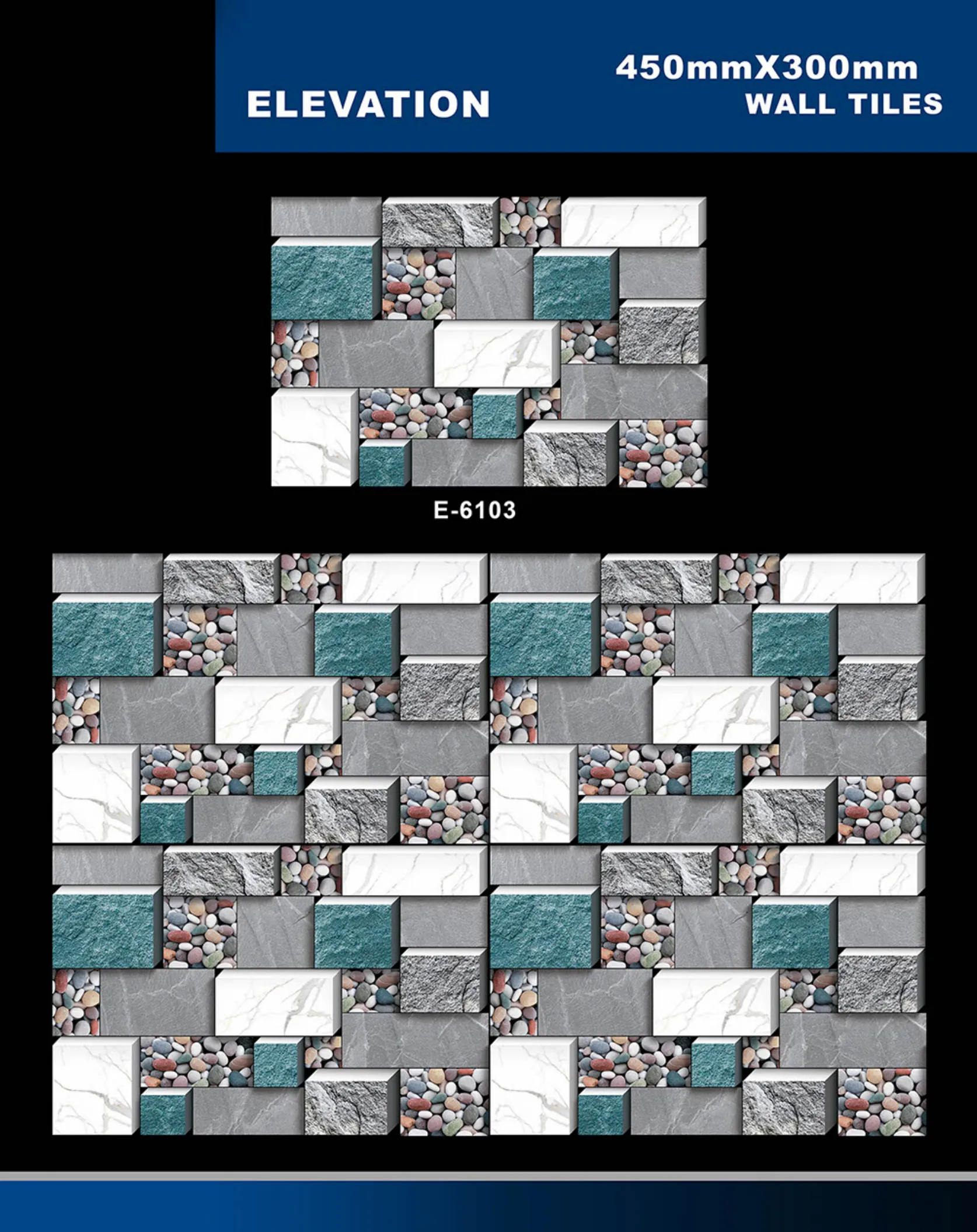 12 X 18 Elevation E 5996 To E 7027 - Design 13 - 300x450mm Elevation