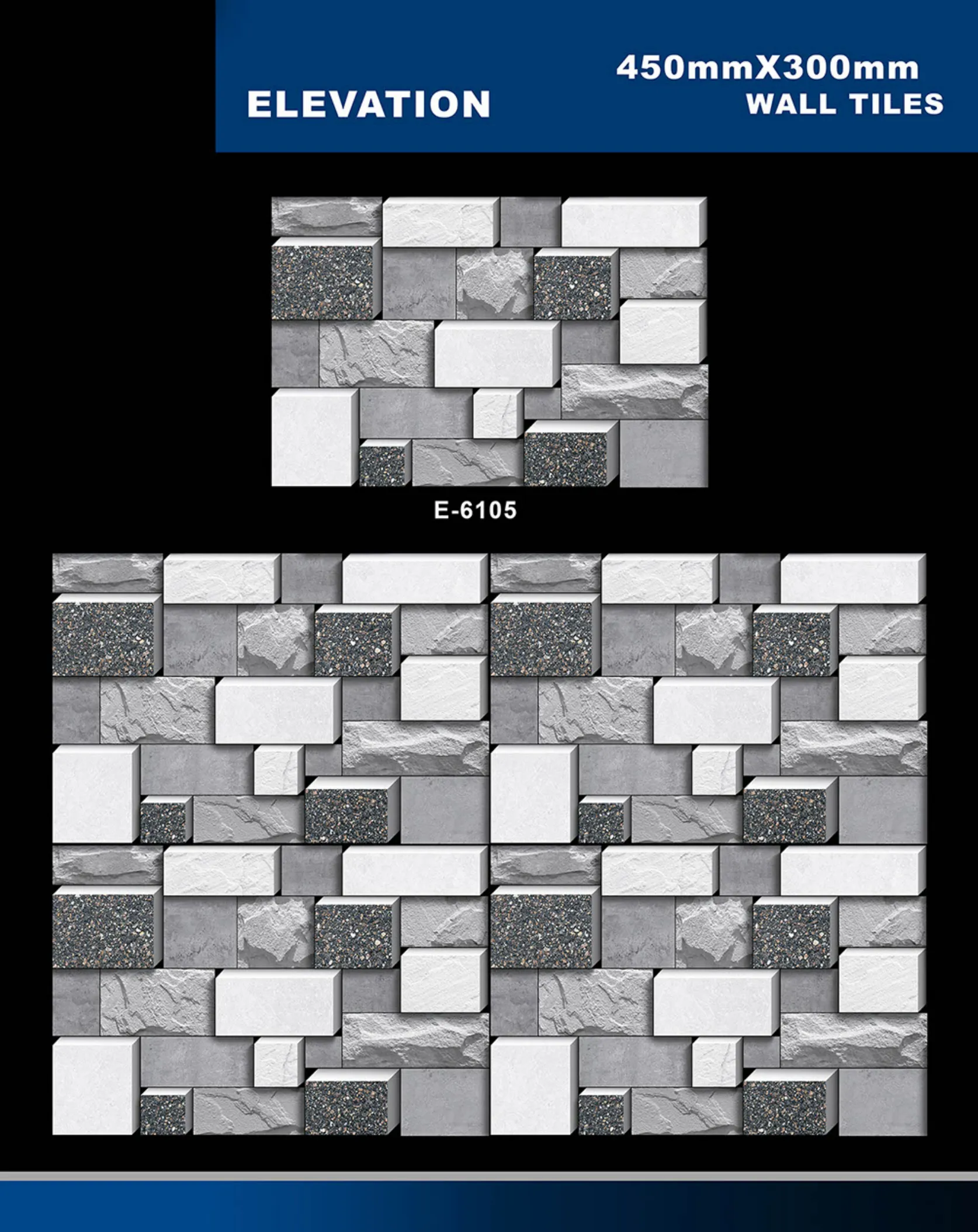 12 X 18 Elevation E 5996 To E 7027 - Design 15 - 300x450mm Elevation