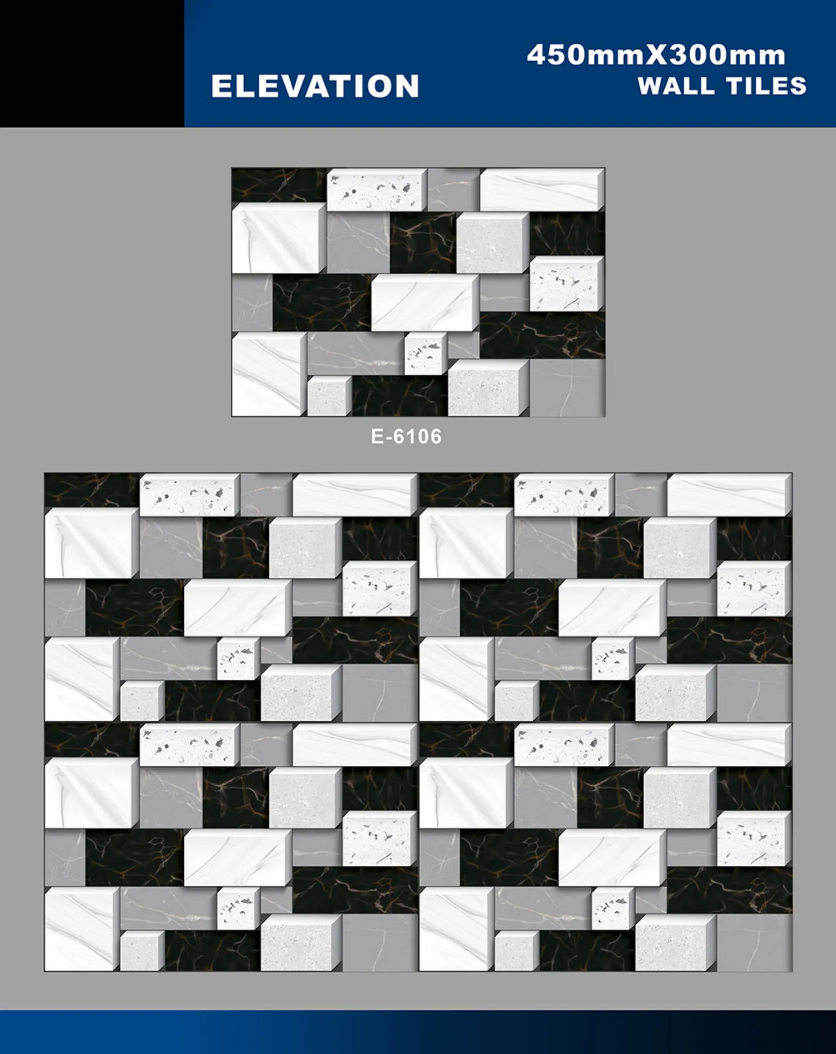 12 X 18 Elevation E 5996 To E 7027 - Design 16 - 300x450mm Elevation