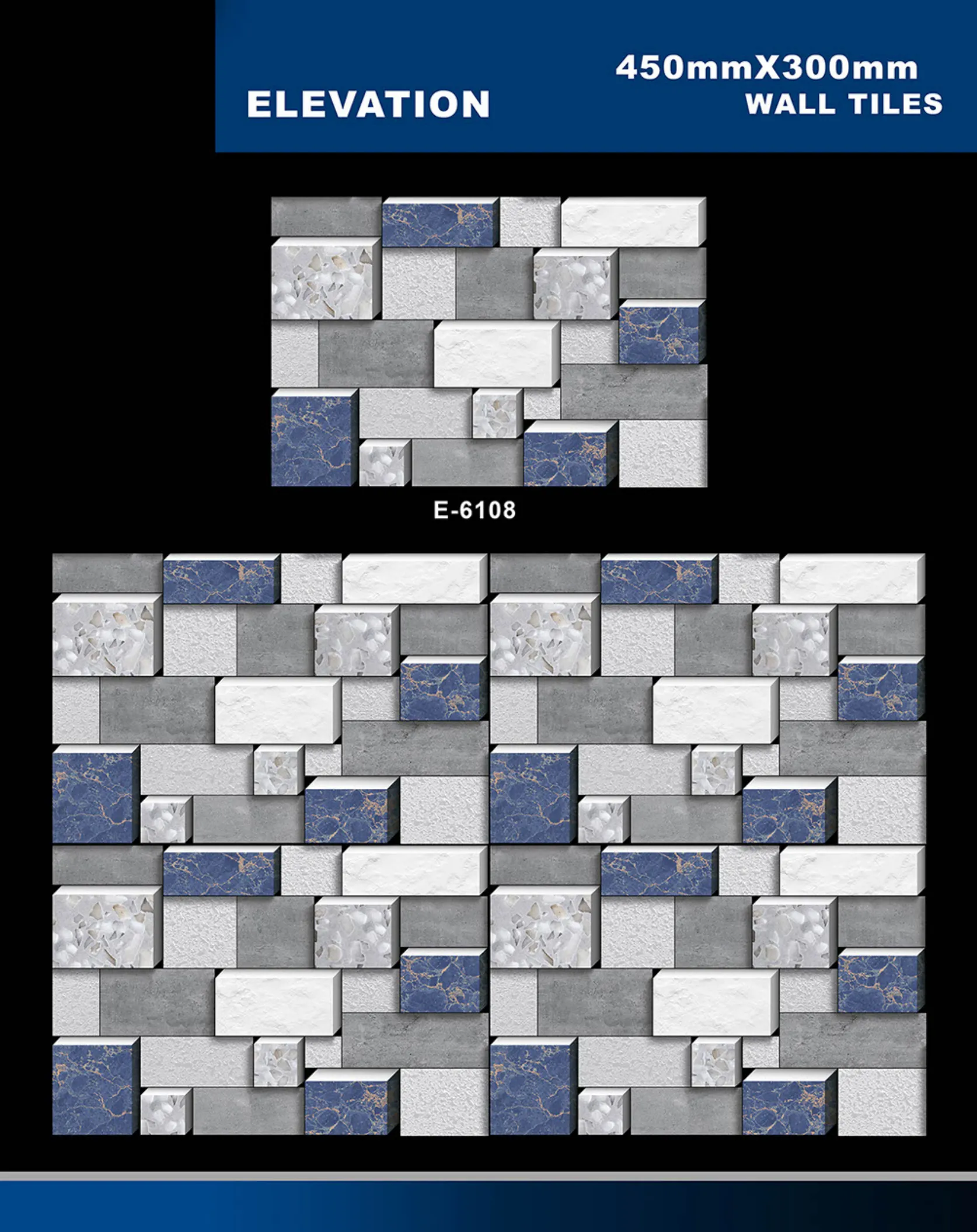 12 X 18 Elevation E 5996 To E 7027 - Design 18 - 300x450mm Elevation