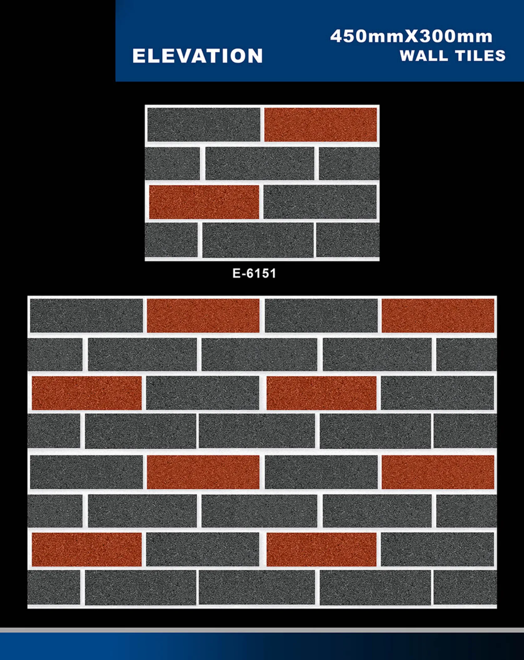 12 X 18 Elevation E 5996 To E 7027 - Design 19 - 300x450mm Elevation