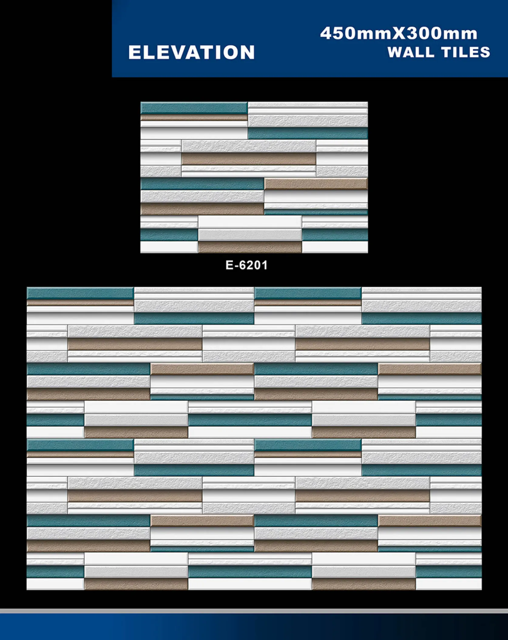 12 X 18 Elevation E 5996 To E 7027 - Design 21 - 300x450mm Elevation