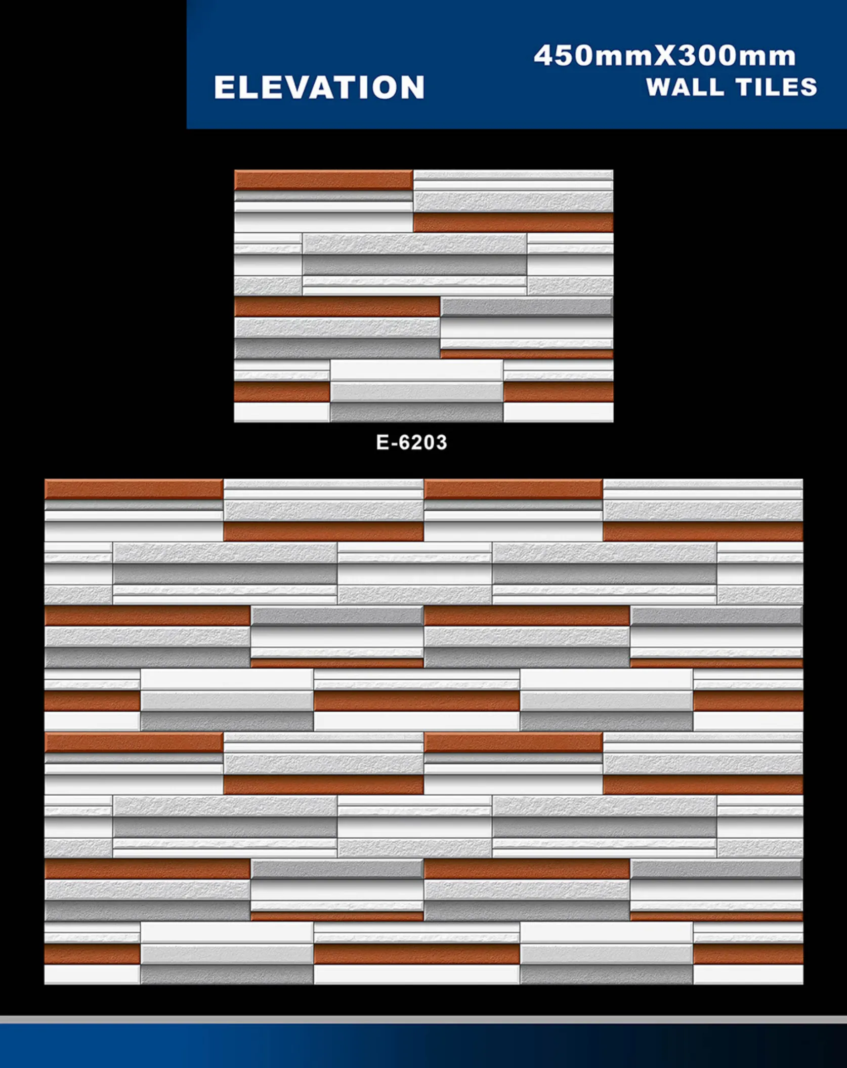 12 X 18 Elevation E 5996 To E 7027 - Design 23 - 300x450mm Elevation