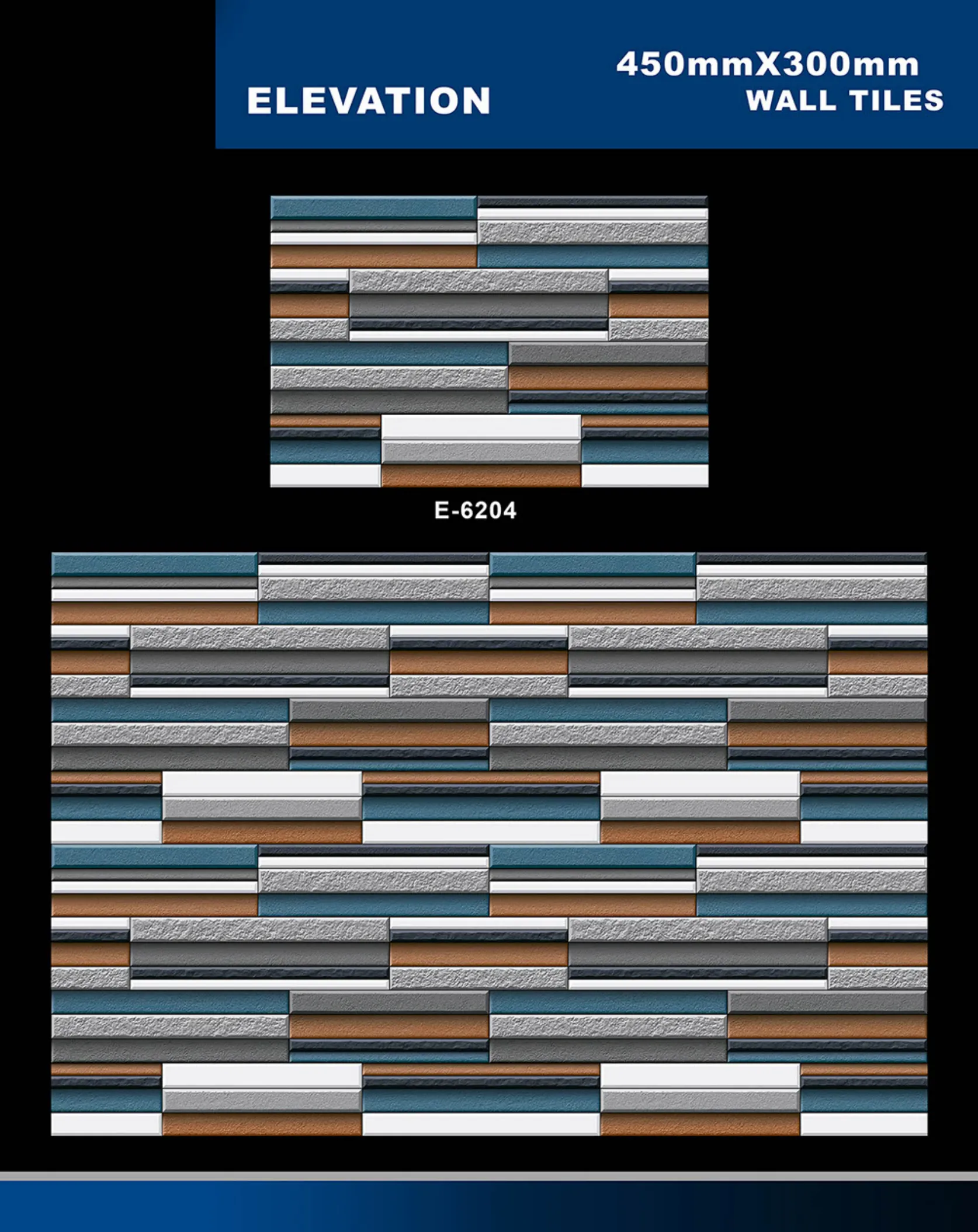 12 X 18 Elevation E 5996 To E 7027 - Design 24 - 300x450mm Elevation