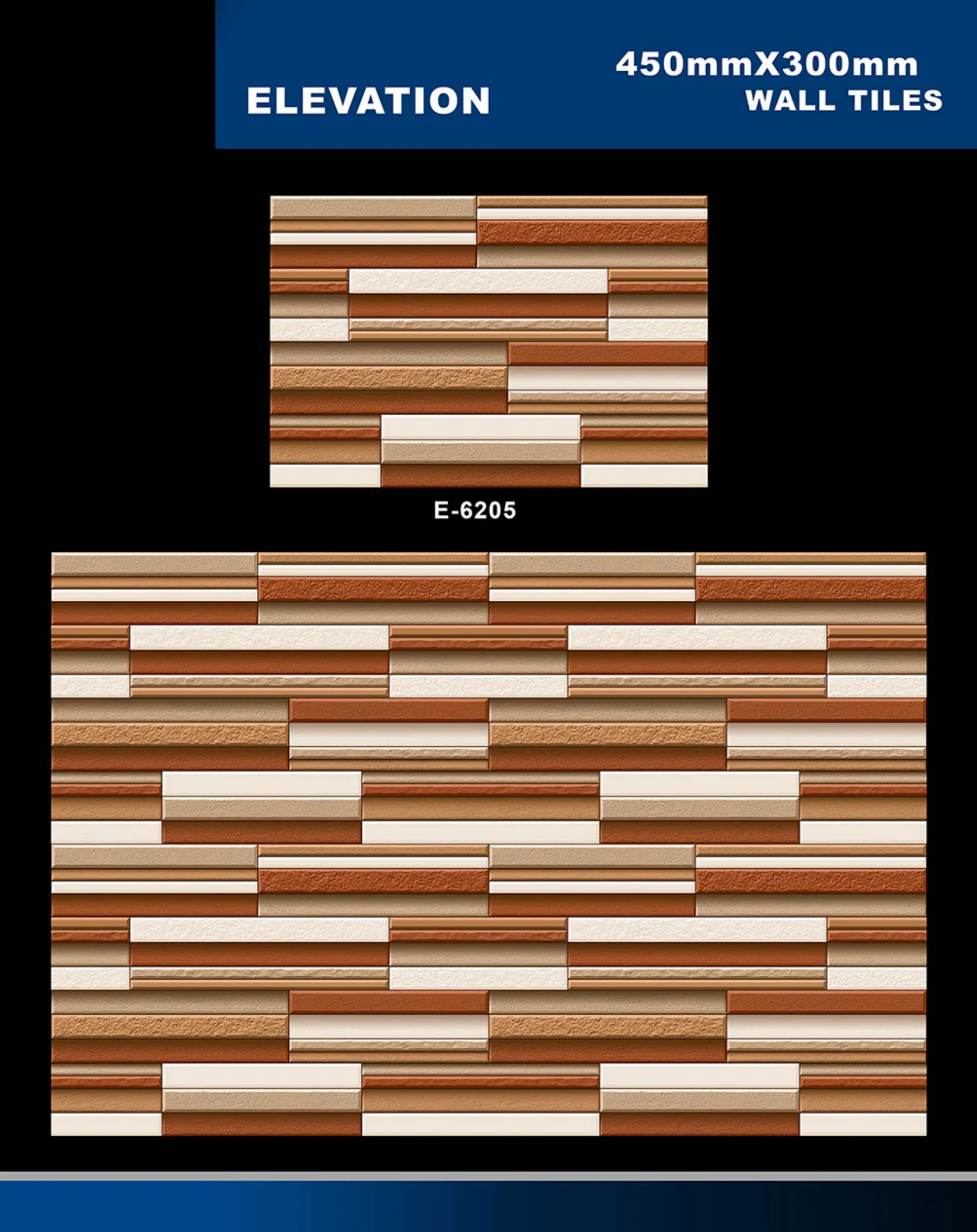 12 X 18 Elevation E 5996 To E 7027 - Design 25 - 300x450mm Elevation