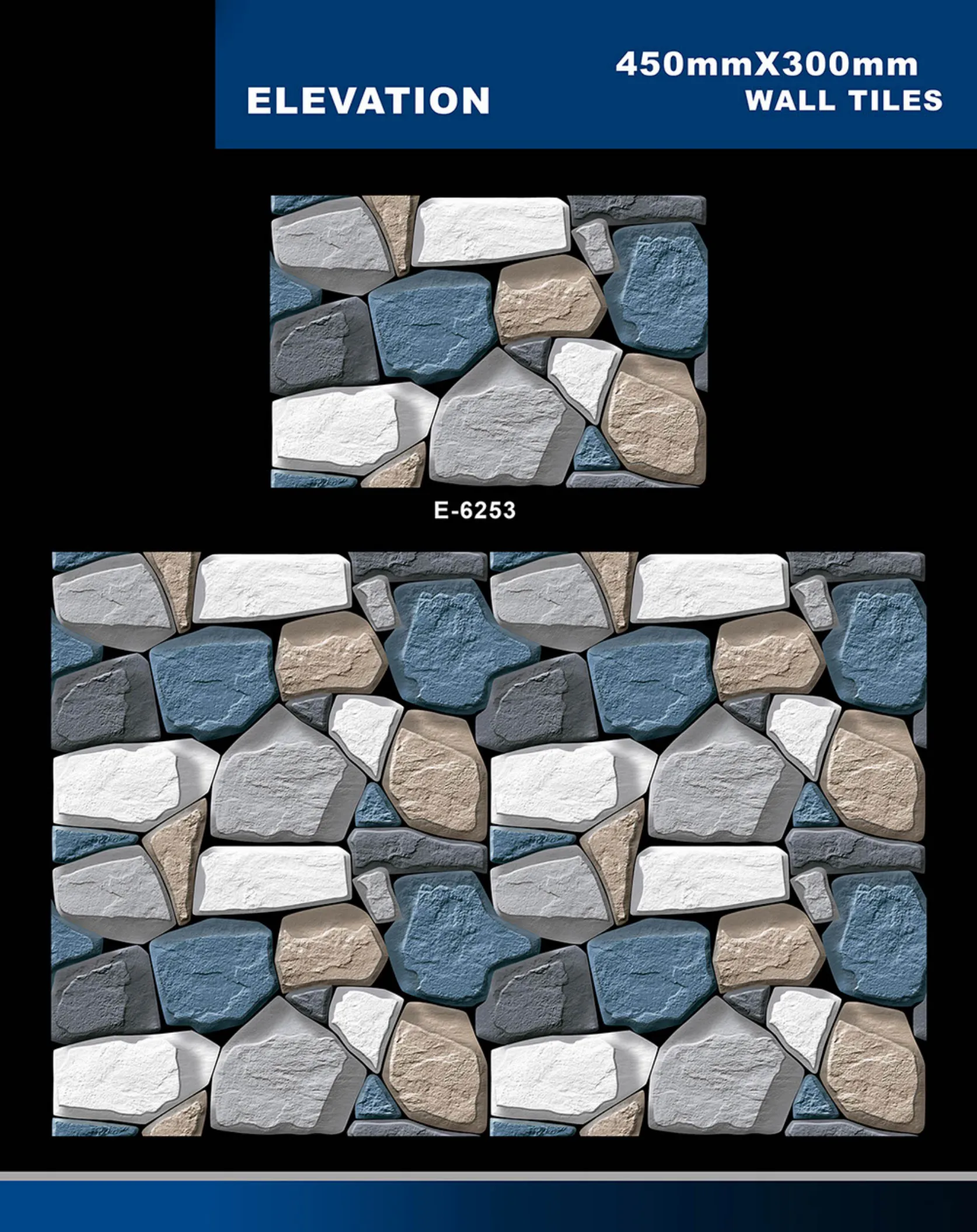 12 X 18 Elevation E 5996 To E 7027 - Design 30 - 300x450mm Elevation