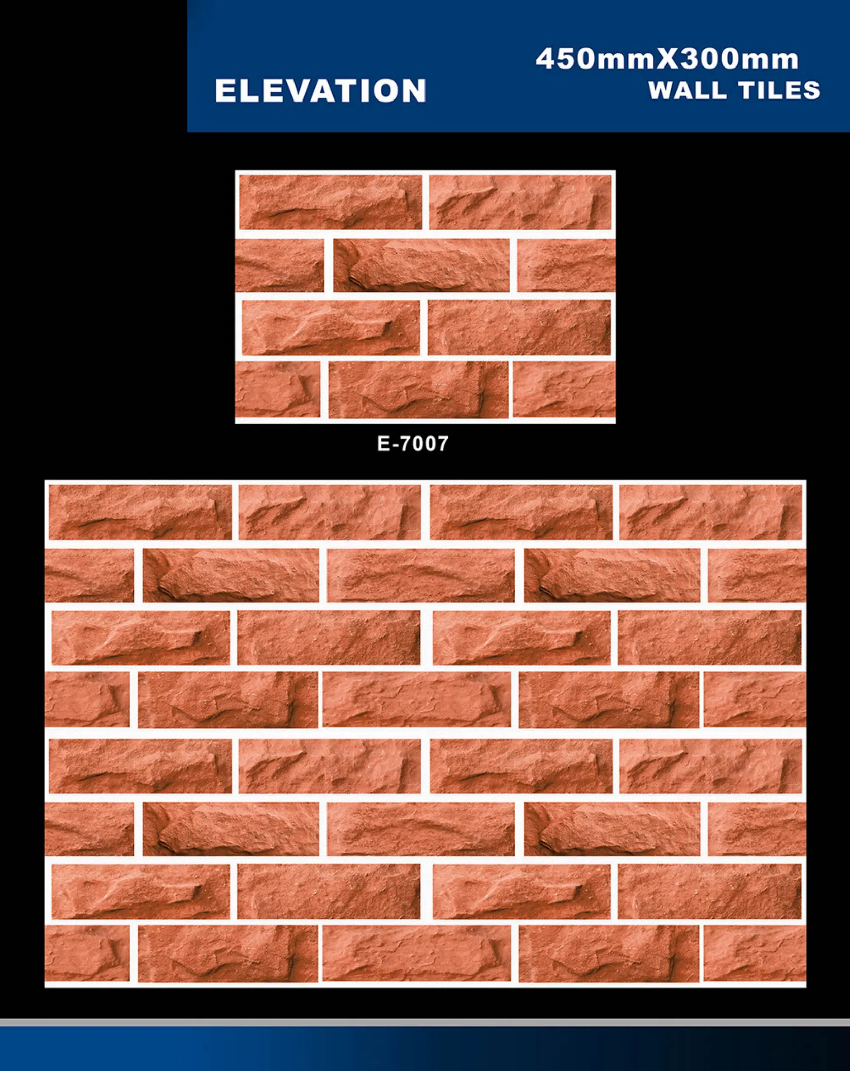 12 X 18 Elevation E 5996 To E 7027 - Design 37 - 300x450mm Elevation
