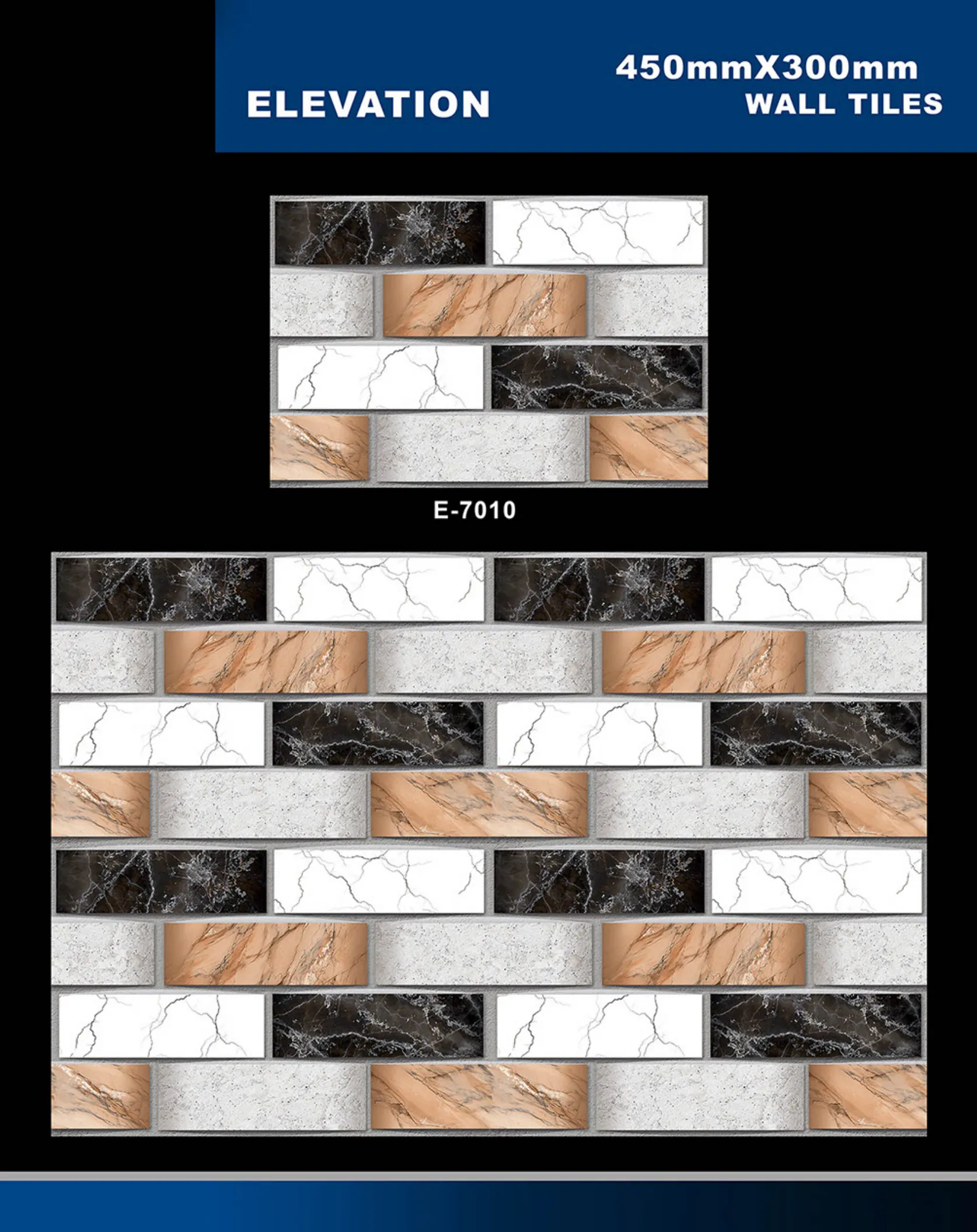 12 X 18 Elevation E 5996 To E 7027 - Design 40 - 300x450mm Elevation