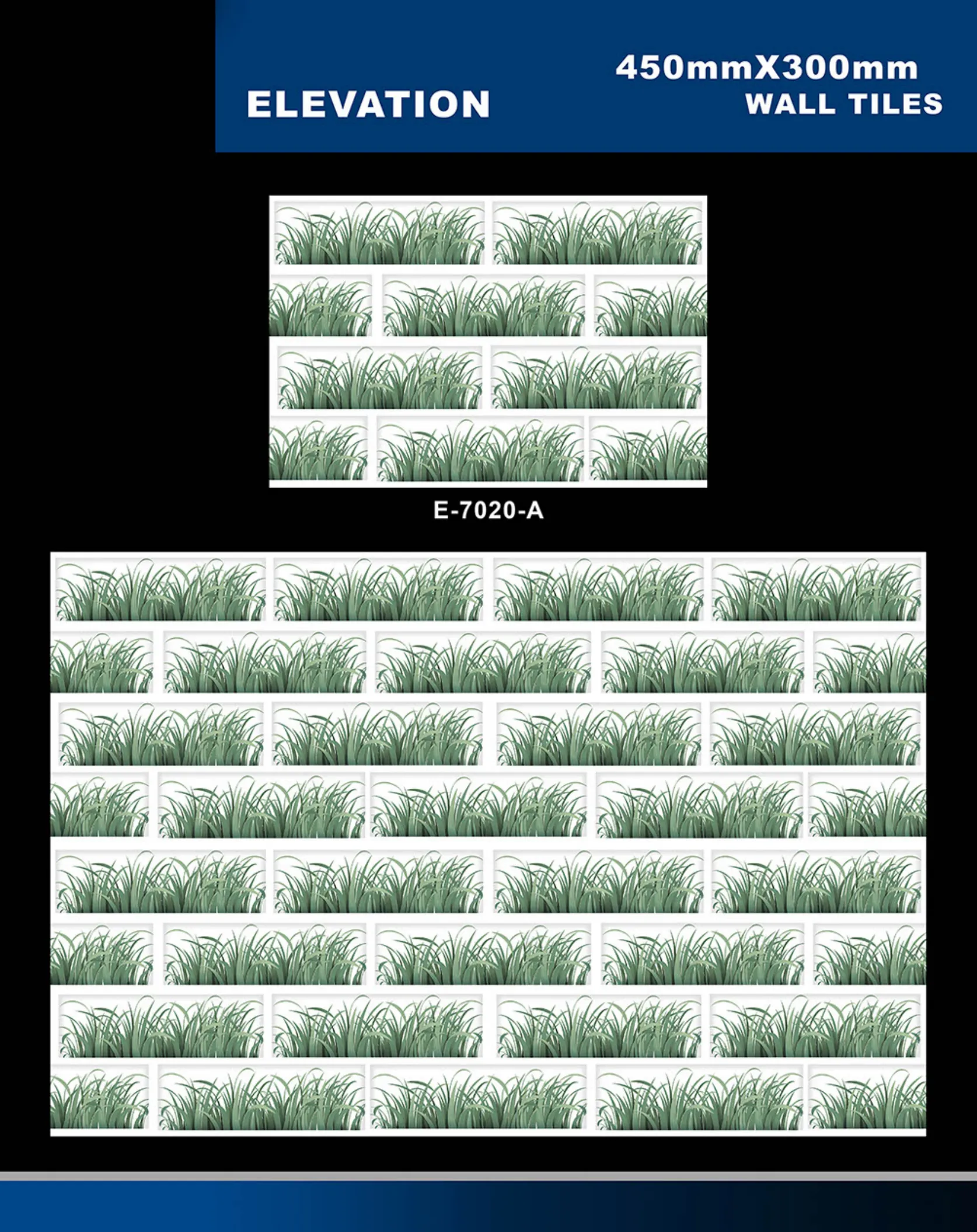12 X 18 Elevation E 5996 To E 7027 - Design 50 - 300x450mm Elevation