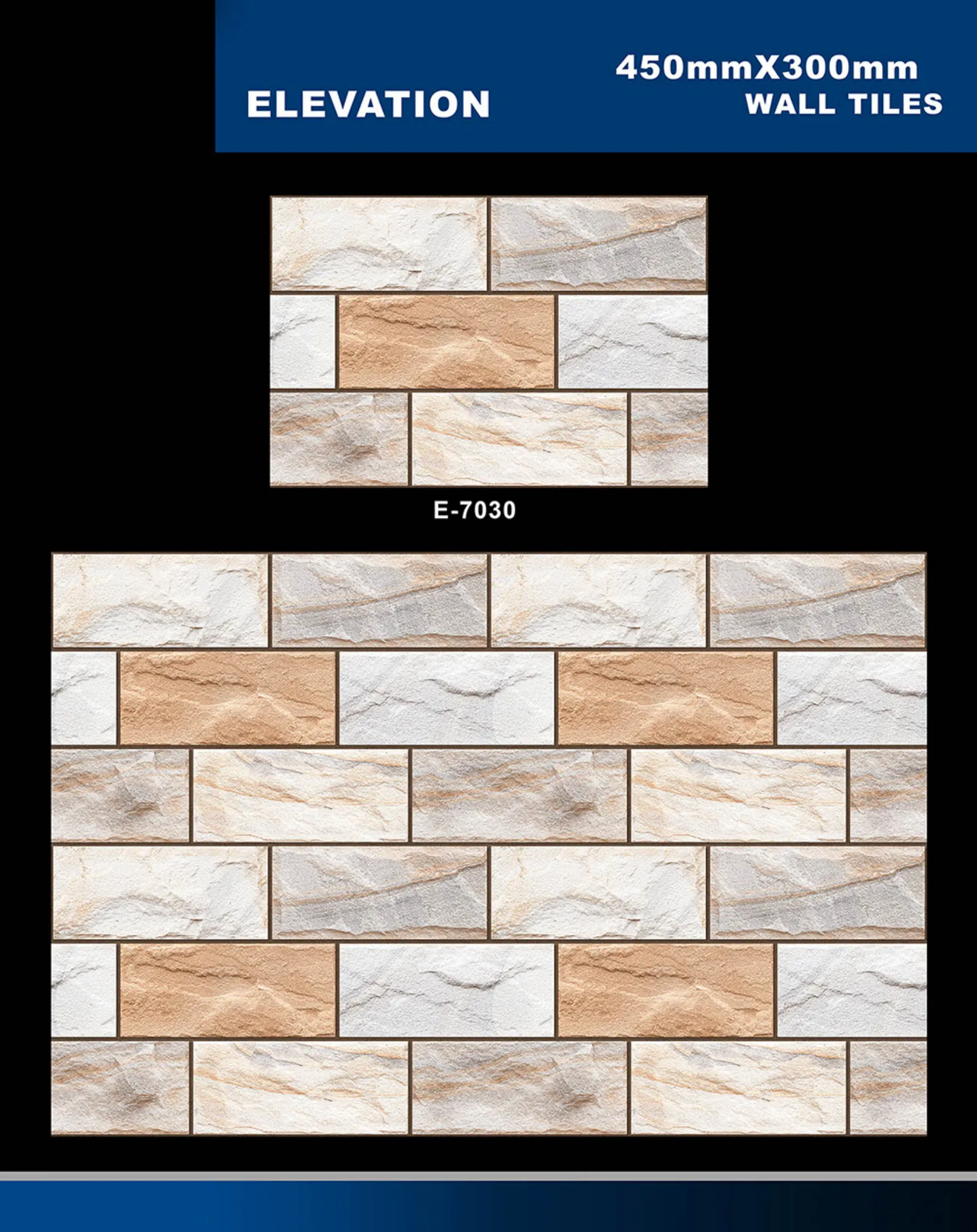 12 X 18 Elevation E 7028 To E 9059 - Design 2 - 300x450mm Elevation