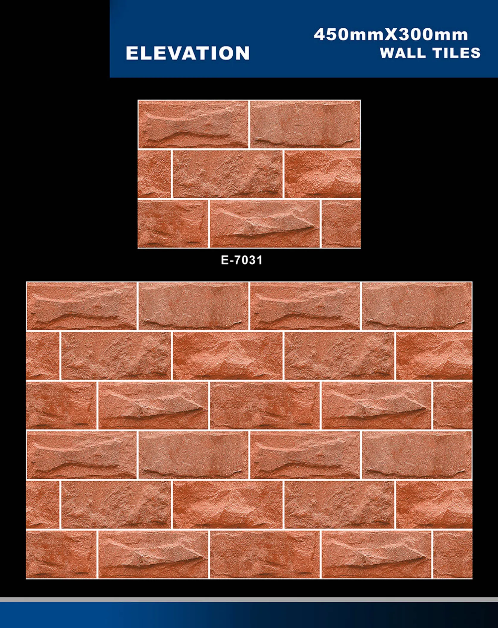 12 X 18 Elevation E 7028 To E 9059 - Design 3 - 300x450mm Elevation