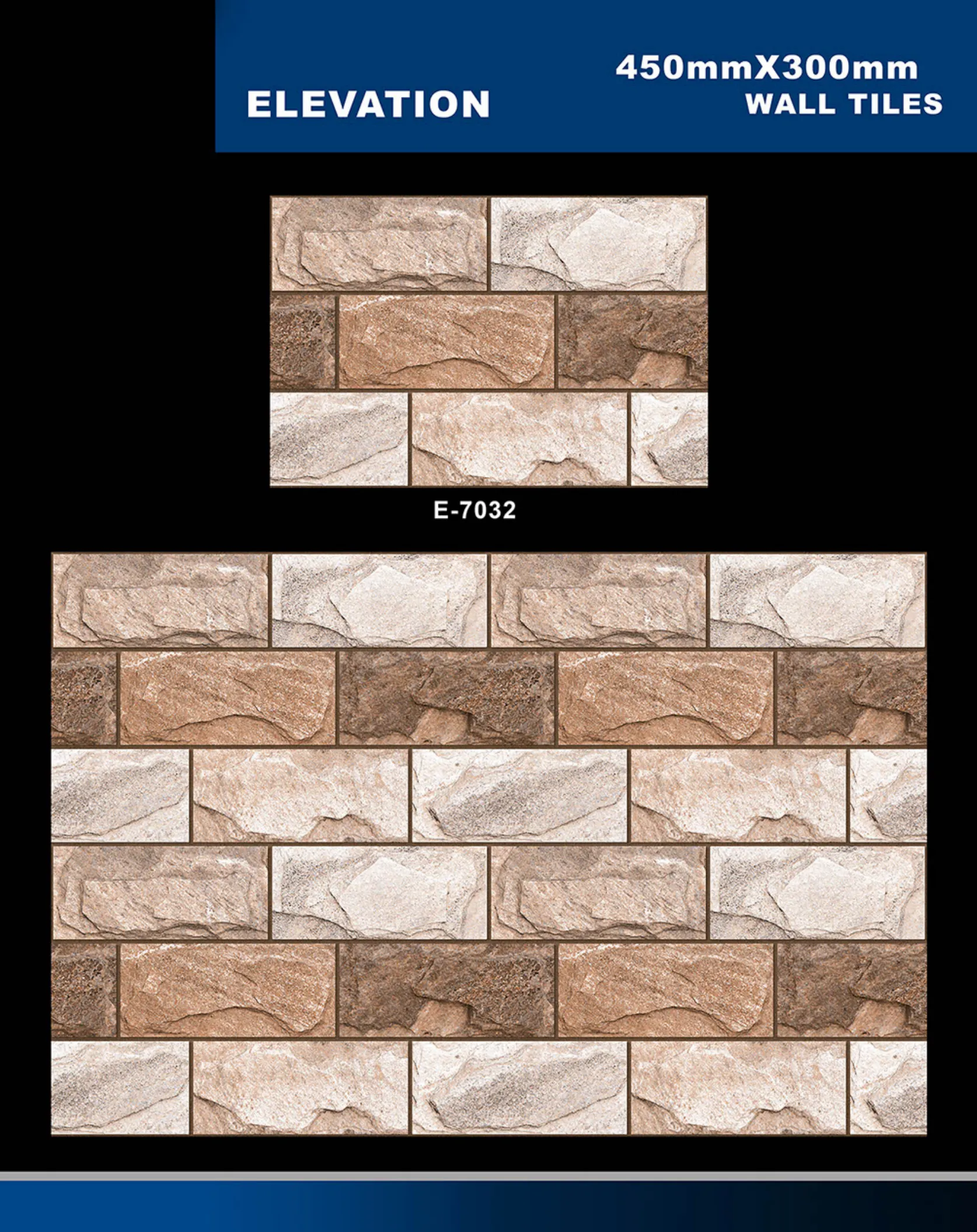 12 X 18 Elevation E 7028 To E 9059 - Design 4 - 300x450mm Elevation