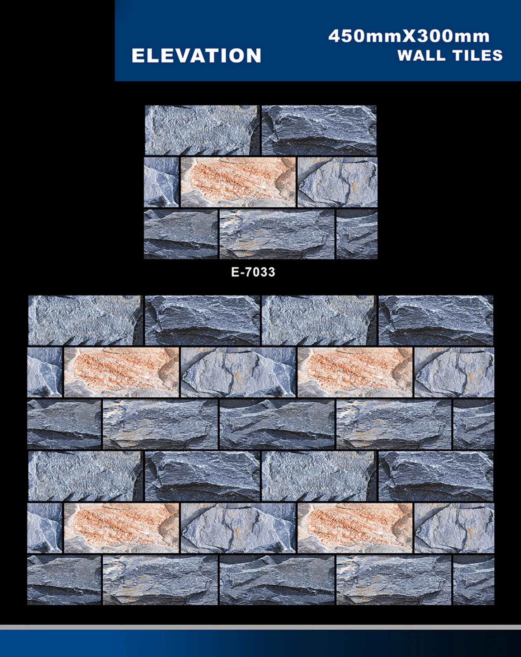 12 X 18 Elevation E 7028 To E 9059 - Design 5 - 300x450mm Elevation