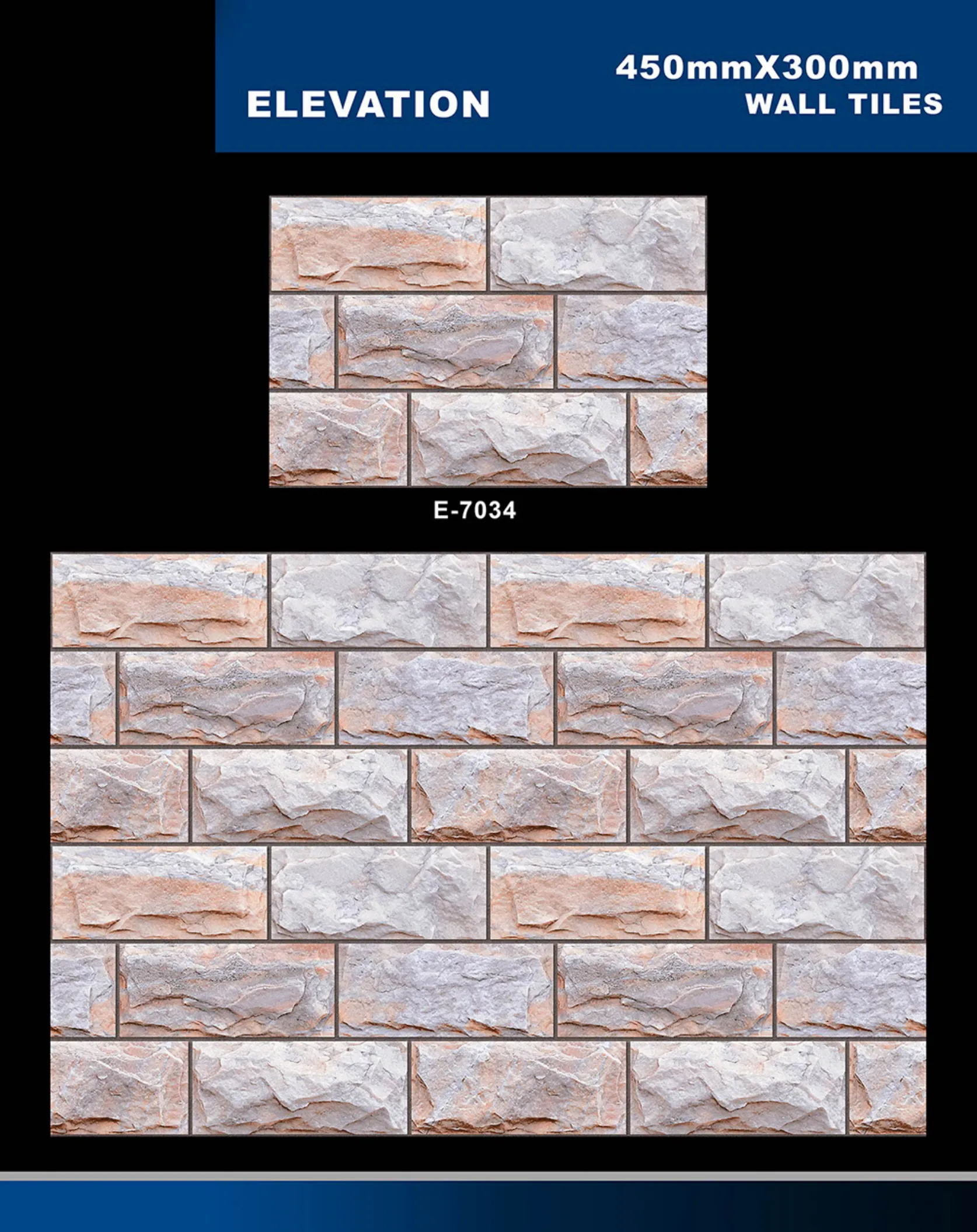 12 X 18 Elevation E 7028 To E 9059 - Design 6 - 300x450mm Elevation