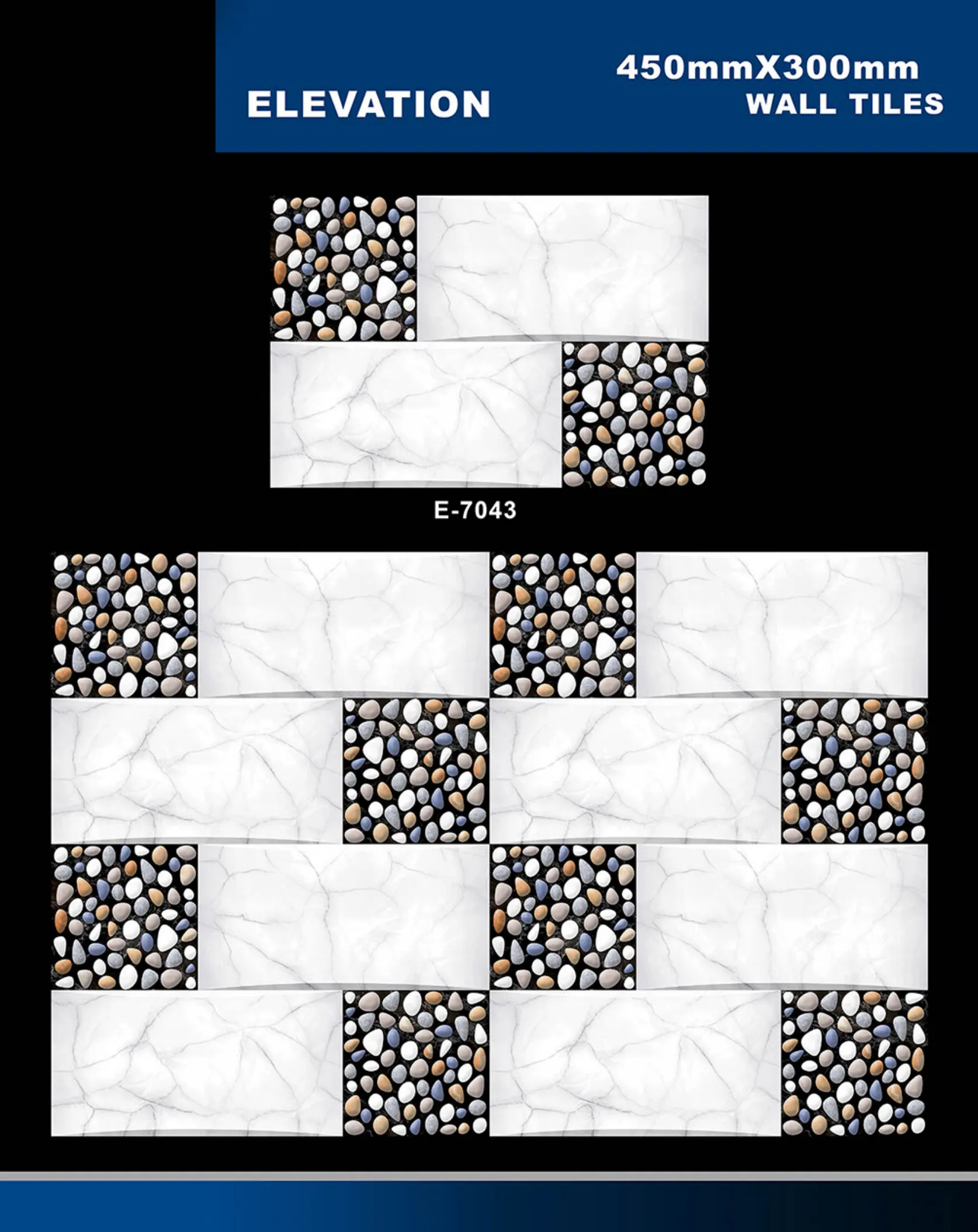 12 X 18 Elevation E 7028 To E 9059 - Design 9 - 300x450mm Elevation