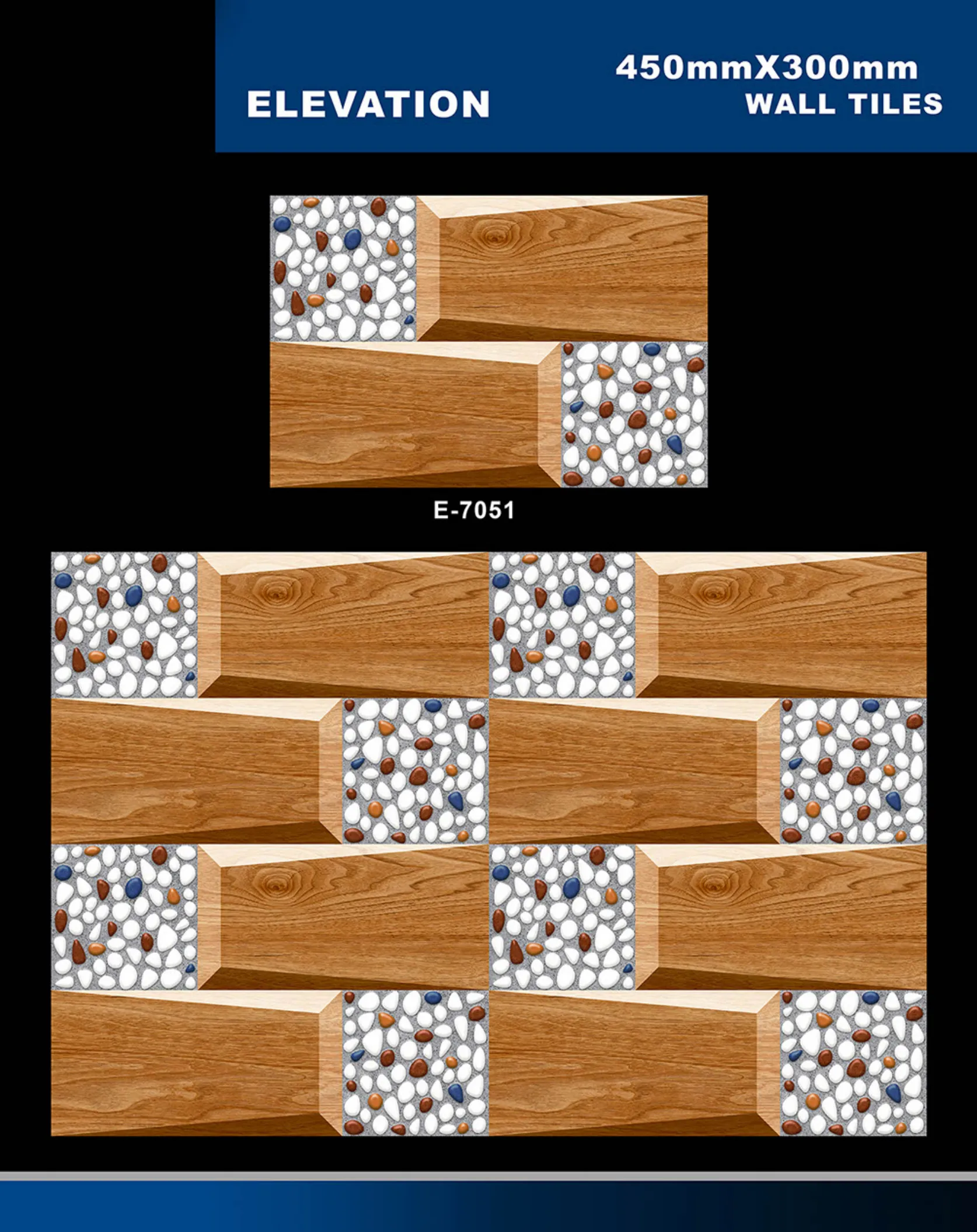 12 X 18 Elevation E 7028 To E 9059 - Design 17 - 300x450mm Elevation