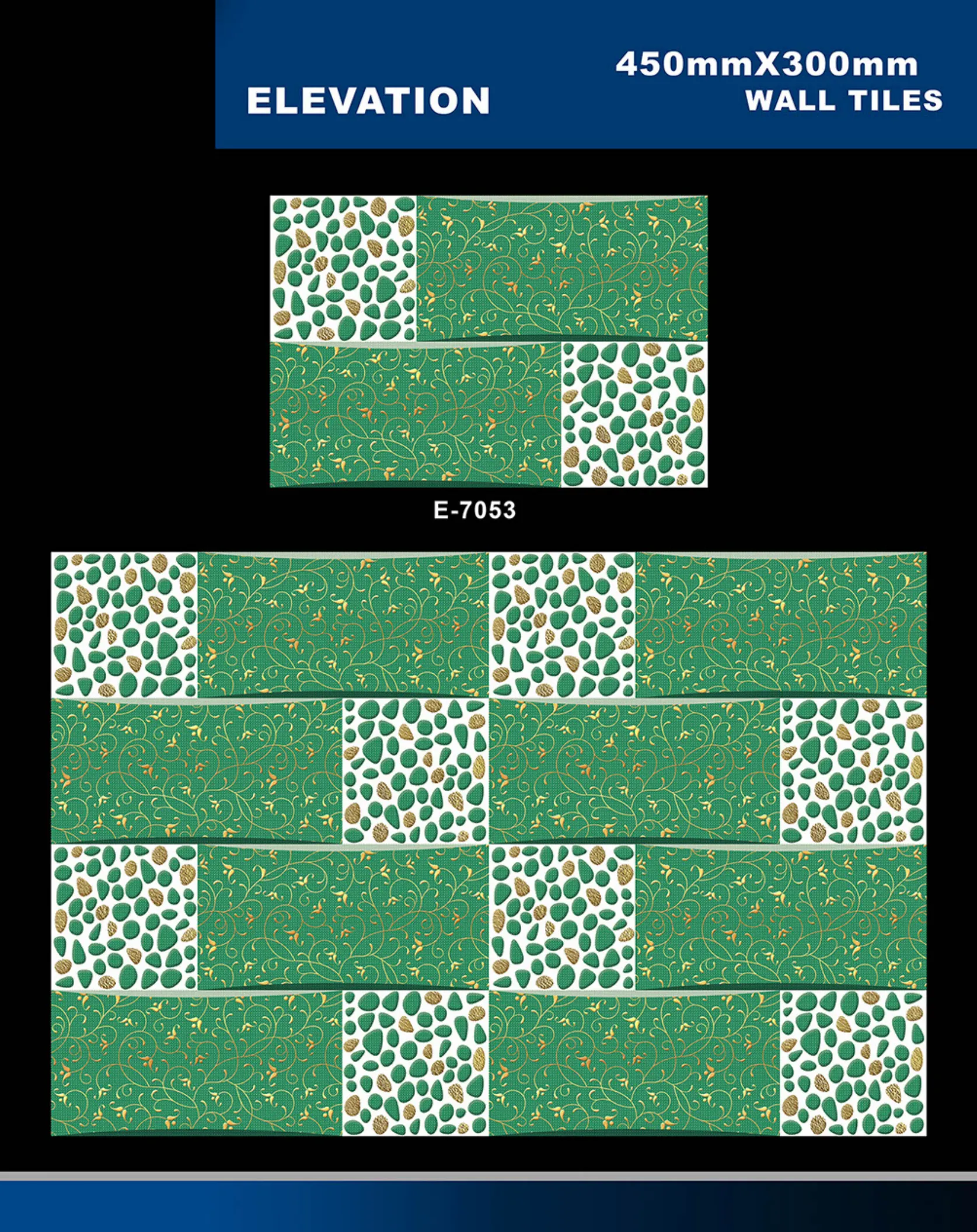 12 X 18 Elevation E 7028 To E 9059 - Design 19 - 300x450mm Elevation