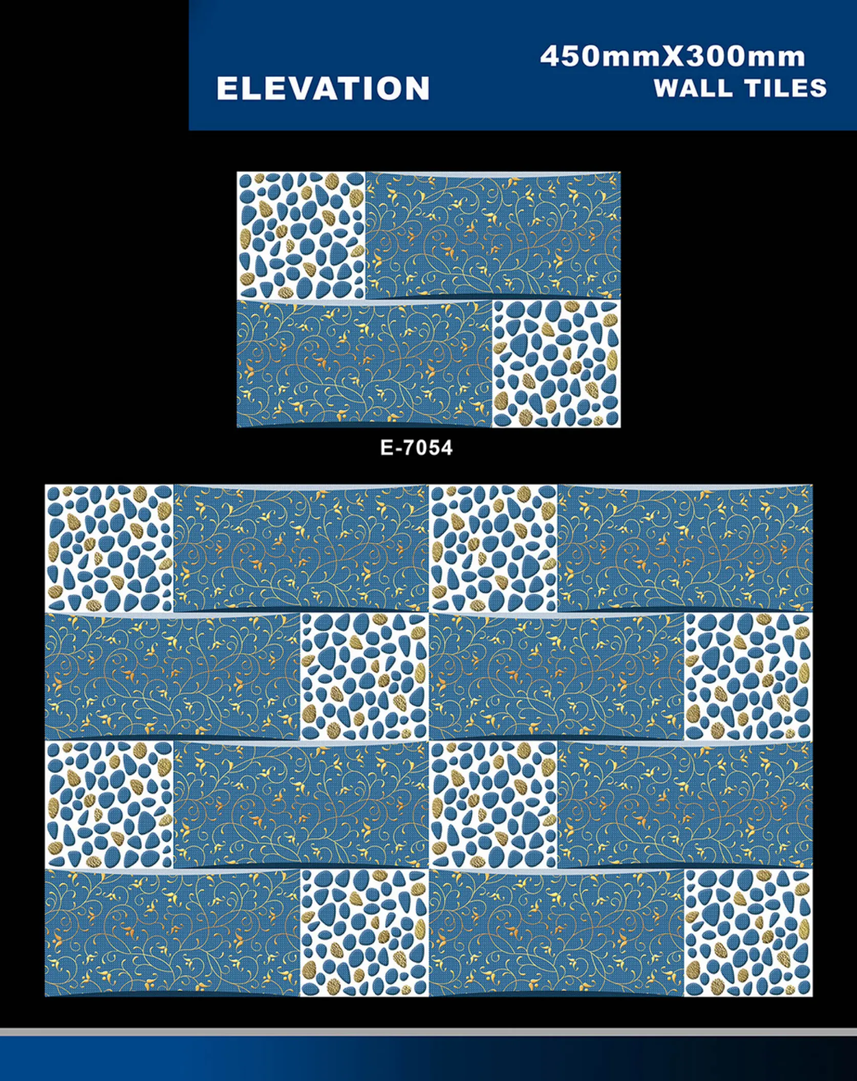 12 X 18 Elevation E 7028 To E 9059 - Design 20 - 300x450mm Elevation