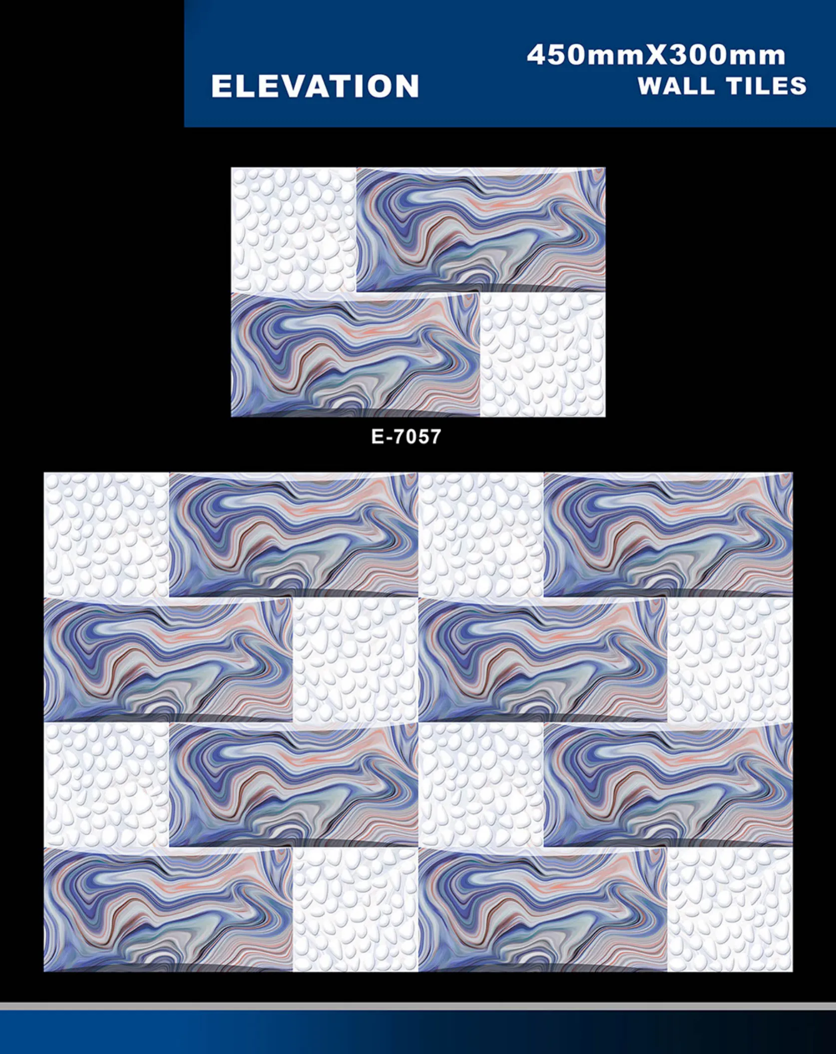12 X 18 Elevation E 7028 To E 9059 - Design 23 - 300x450mm Elevation
