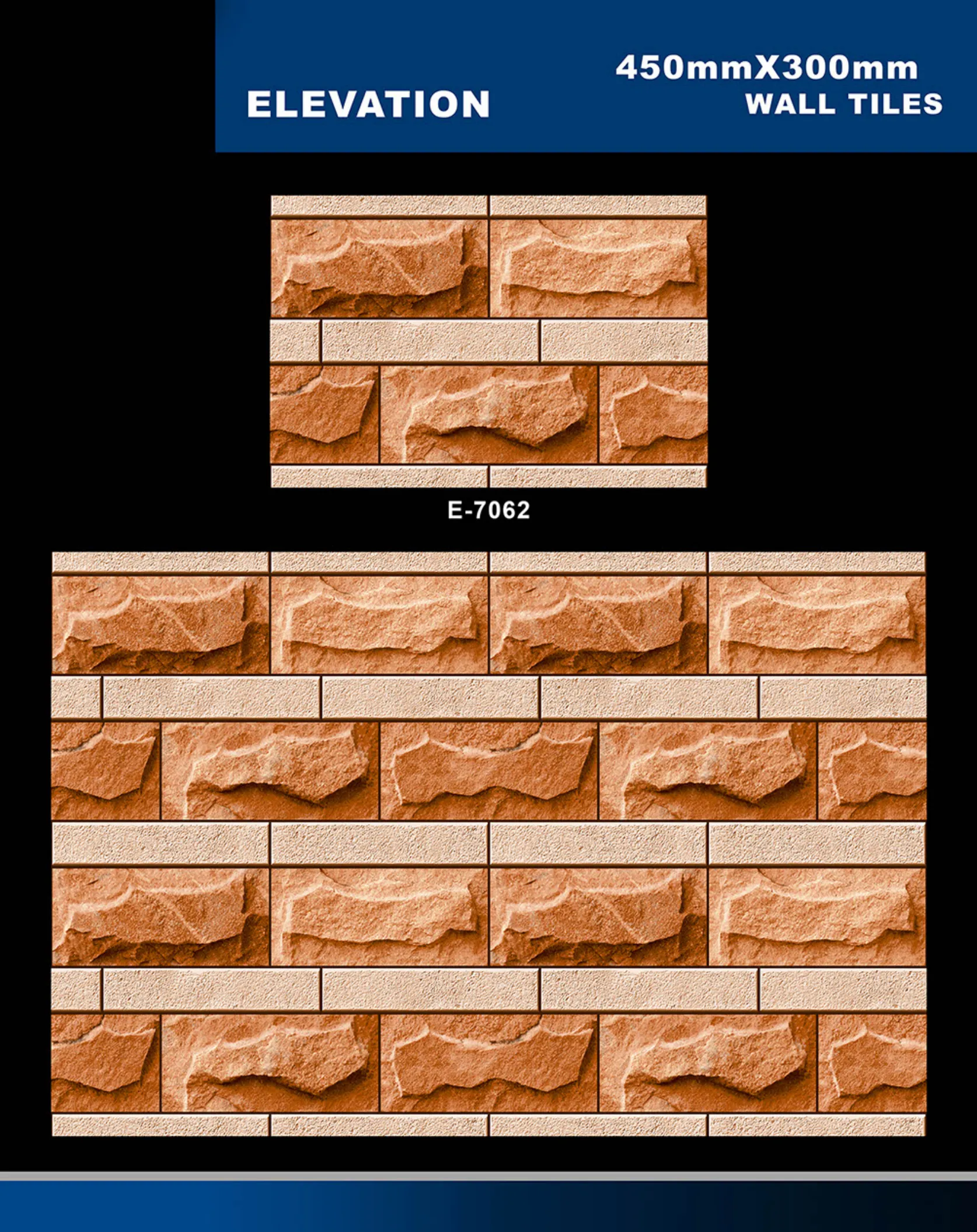 12 X 18 Elevation E 7028 To E 9059 - Design 25 - 300x450mm Elevation