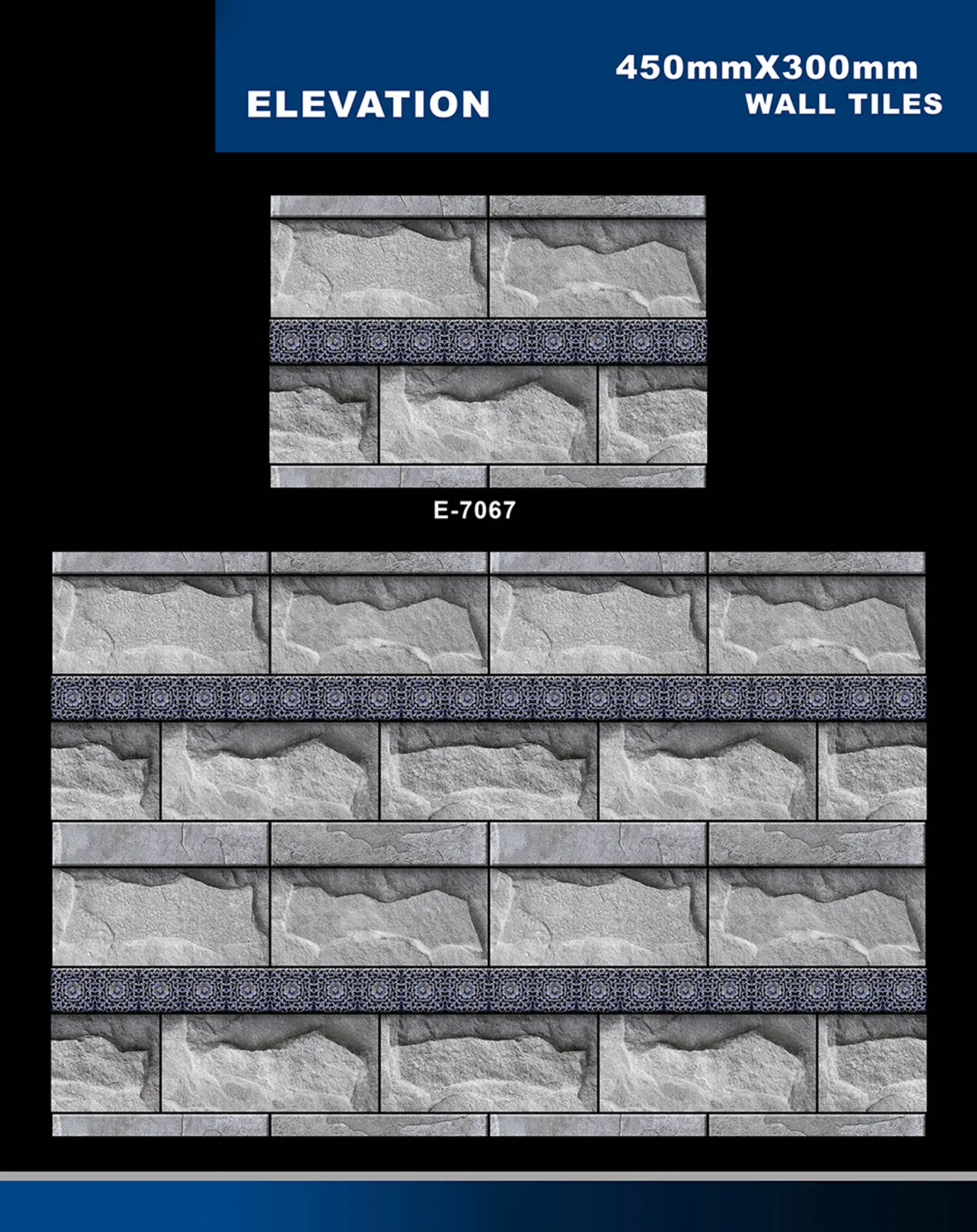 12 X 18 Elevation E 7028 To E 9059 - Design 30 - 300x450mm Elevation