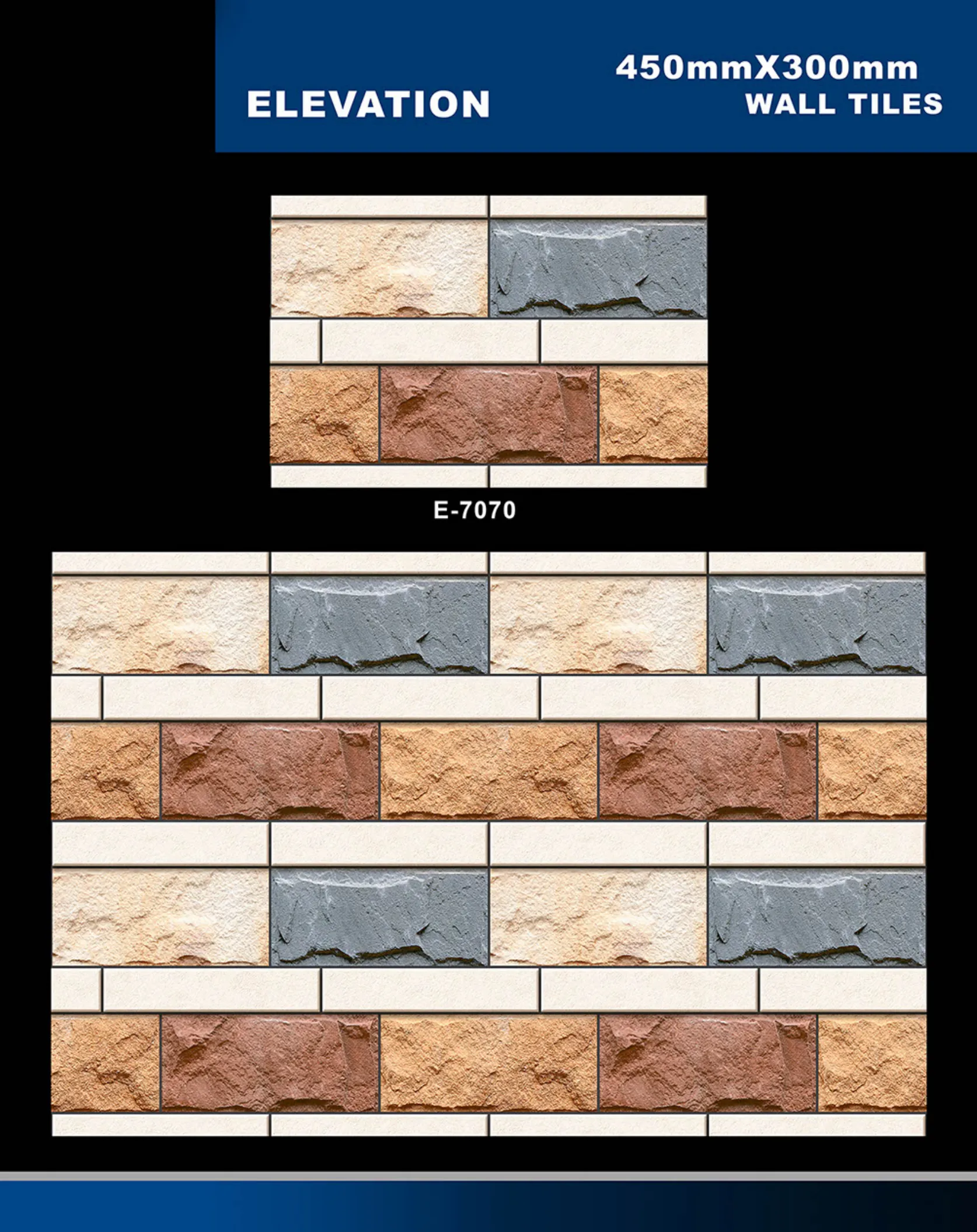 12 X 18 Elevation E 7028 To E 9059 - Design 33 - 300x450mm Elevation