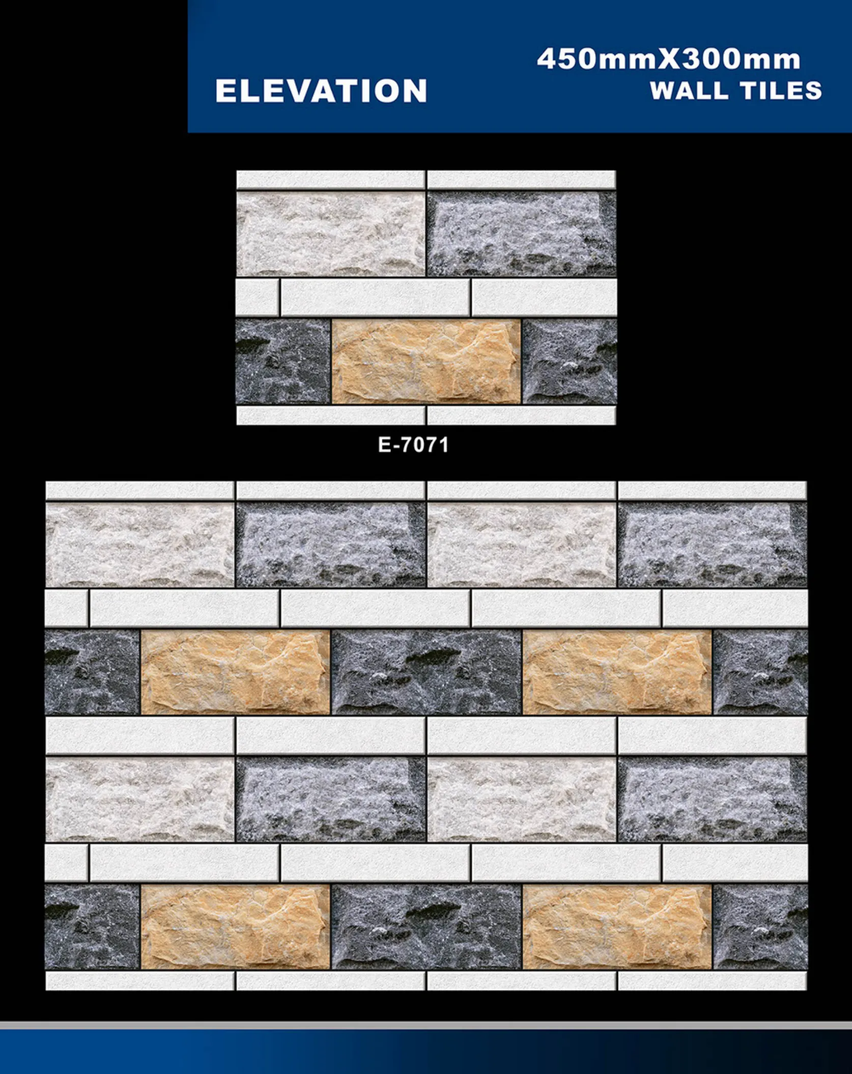 12 X 18 Elevation E 7028 To E 9059 - Design 34 - 300x450mm Elevation