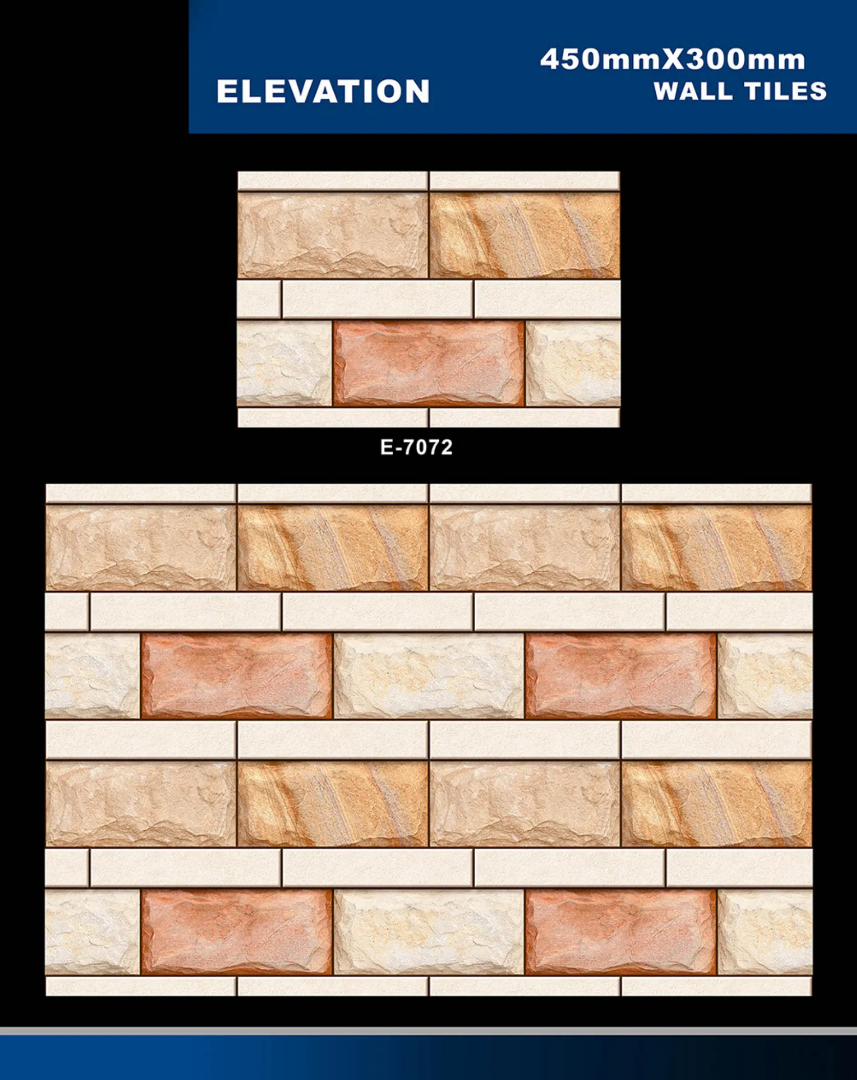 12 X 18 Elevation E 7028 To E 9059 - Design 35 - 300x450mm Elevation