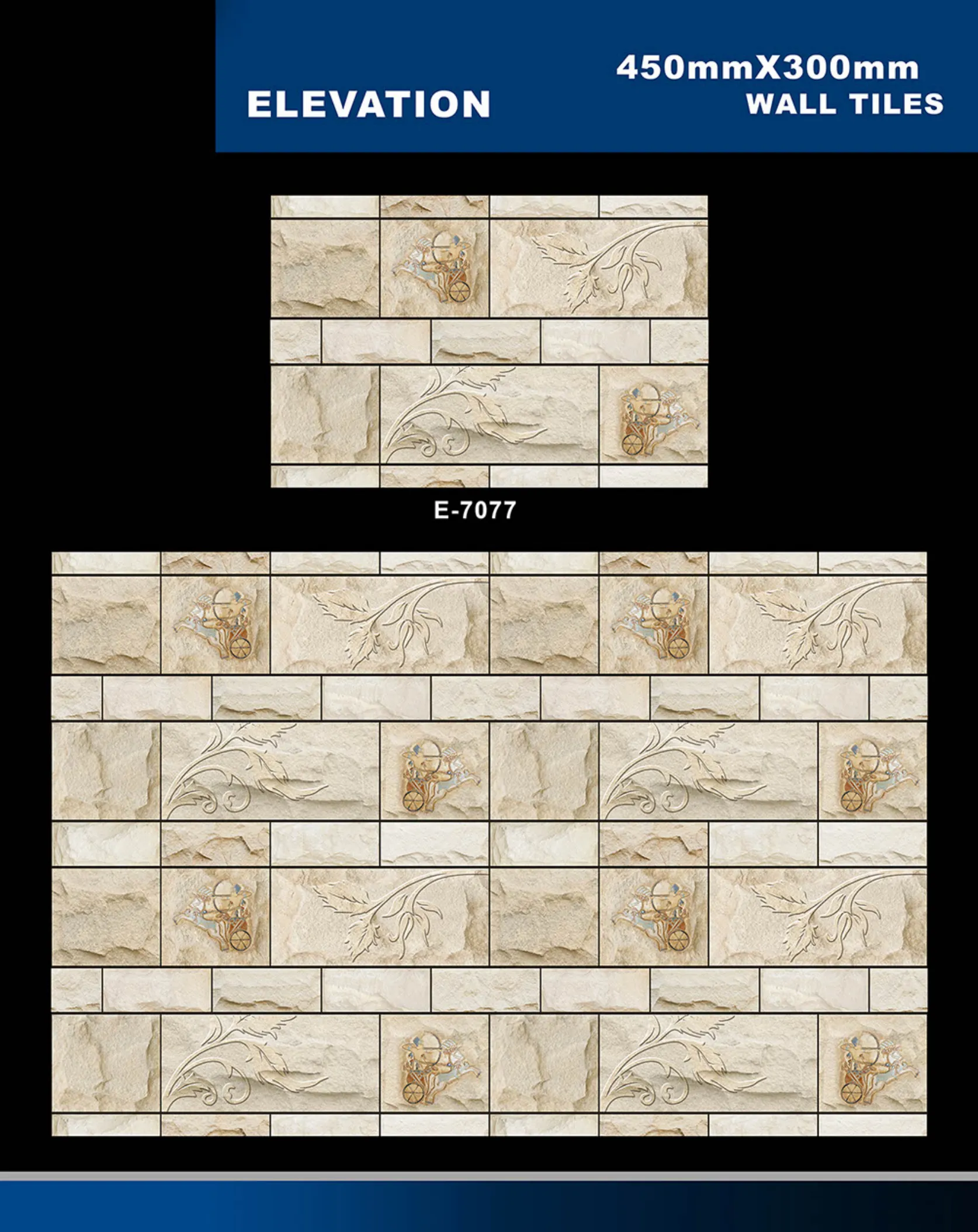 12 X 18 Elevation E 7028 To E 9059 - Design 40 - 300x450mm Elevation