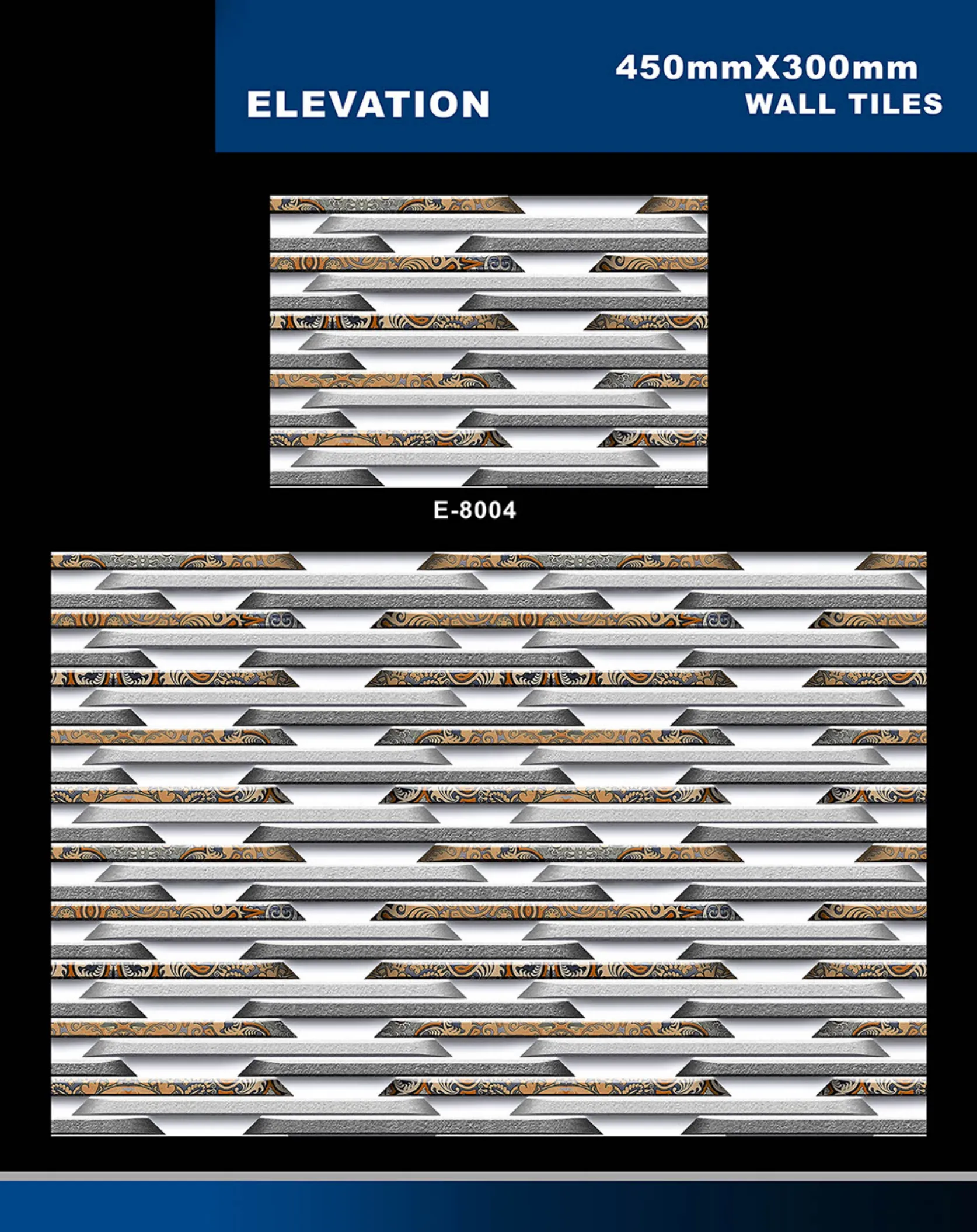 12 X 18 Elevation E 7028 To E 9059 - Design 44 - 300x450mm Elevation