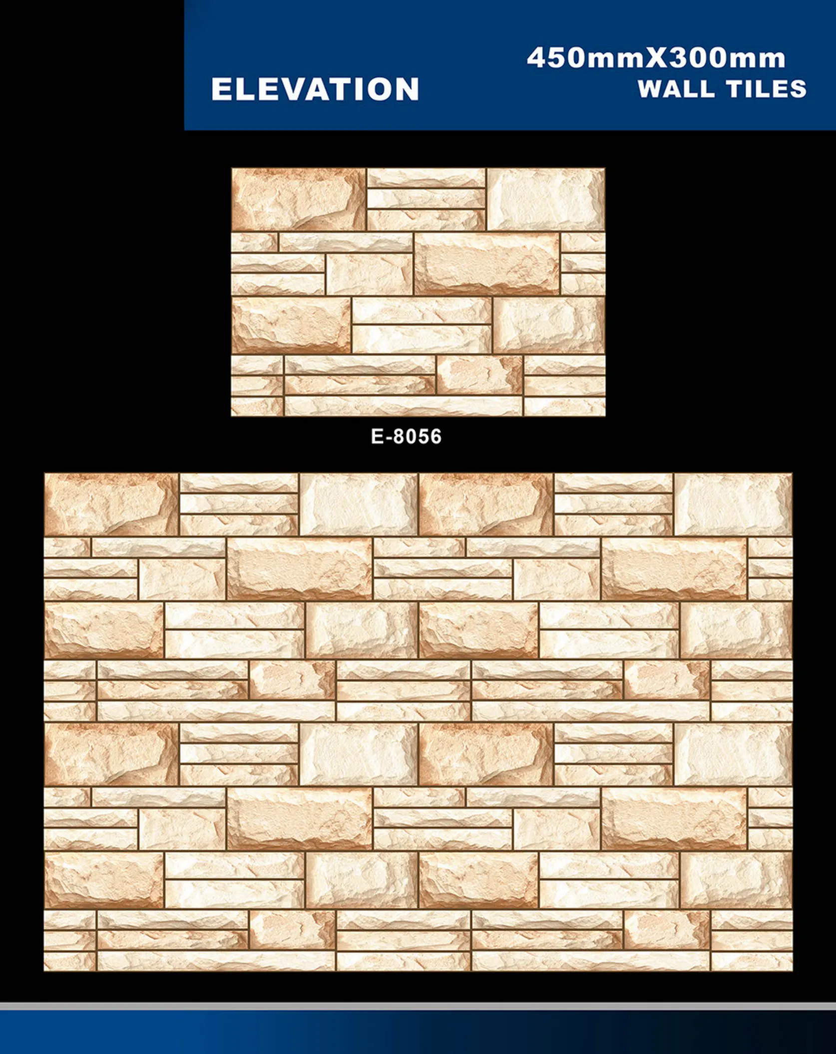 12 X 18 Elevation E 7028 To E 9059 - Design 56 - 300x450mm Elevation