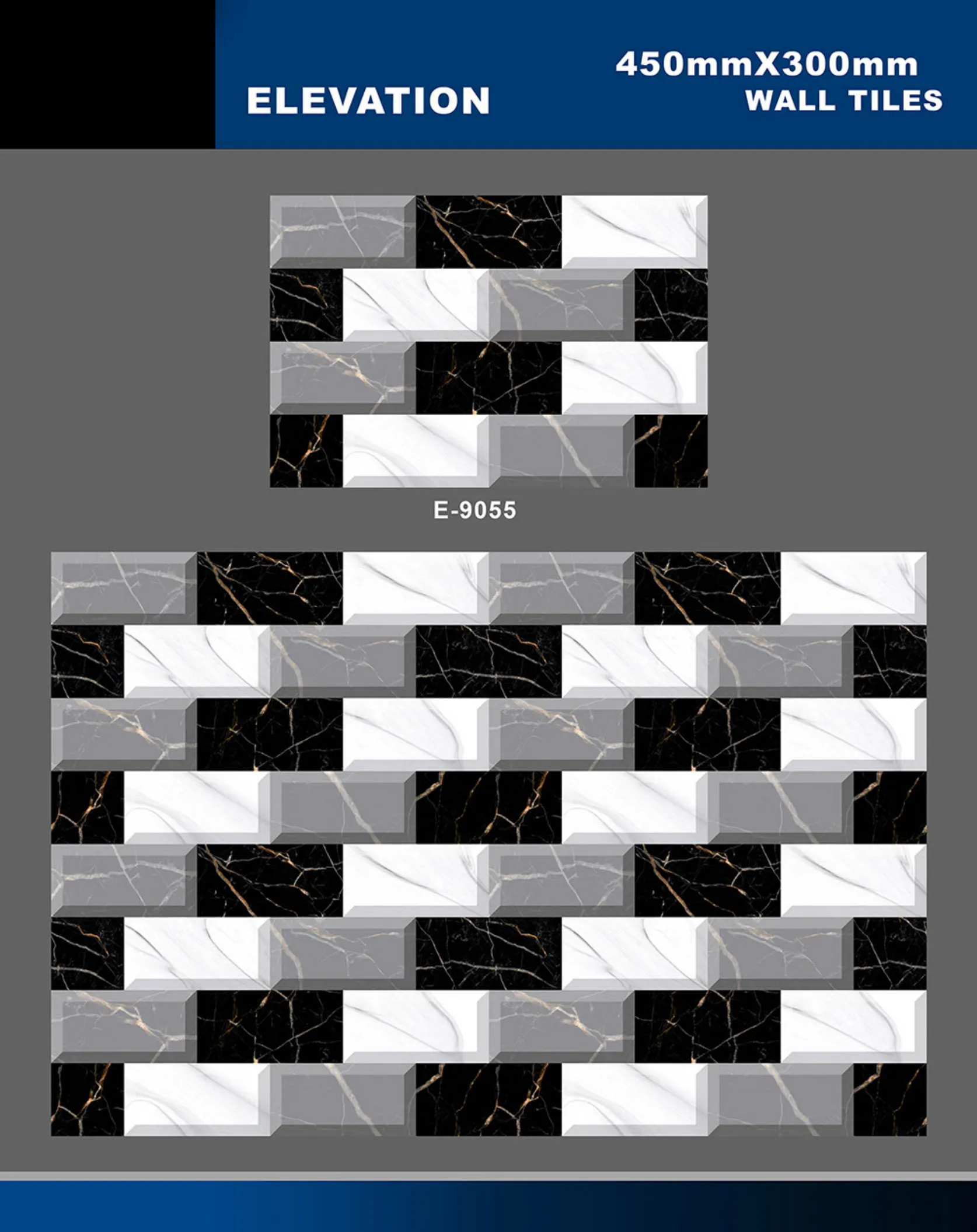 12 X 18 Elevation E 7028 To E 9059 - Design 63 - 300x450mm Elevation