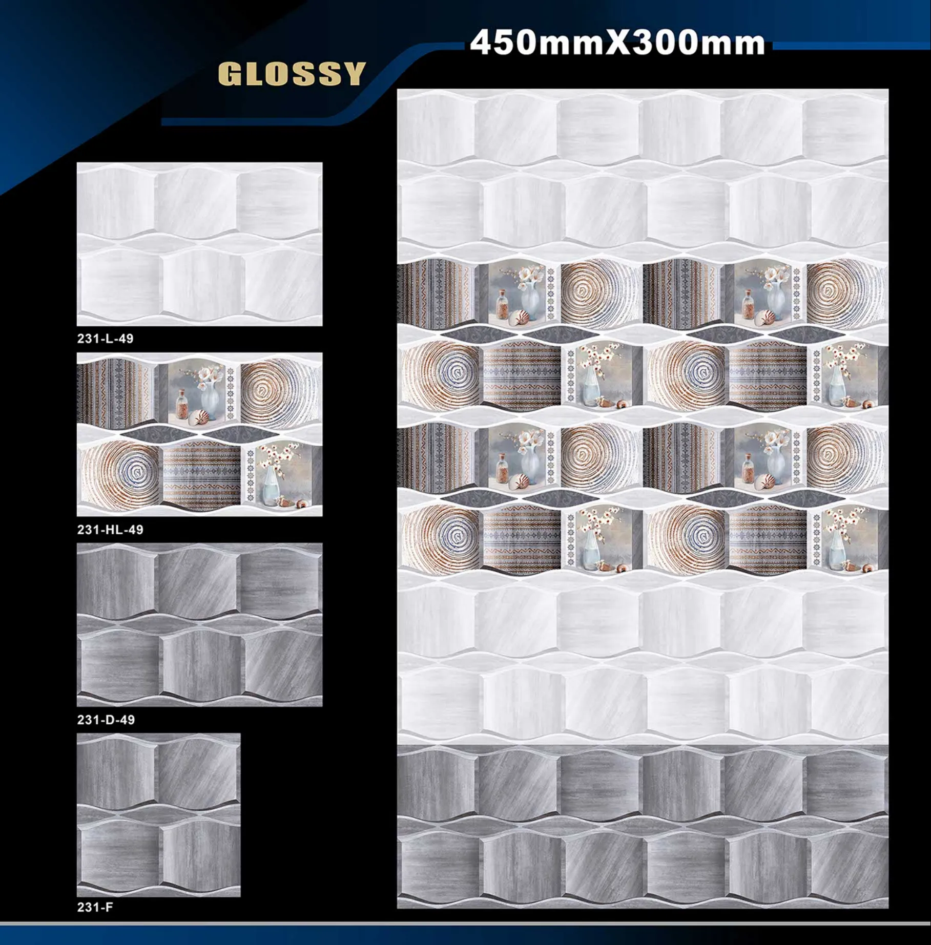 12 X 18 Glossy 105 To 316 - Design 30 - 300x450mm Glossy