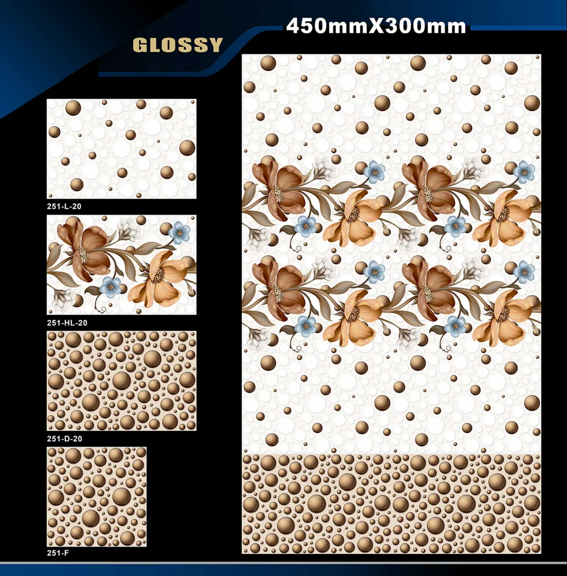 12 X 18 Glossy 105 To 316 - Design 50 - 300x450mm Glossy