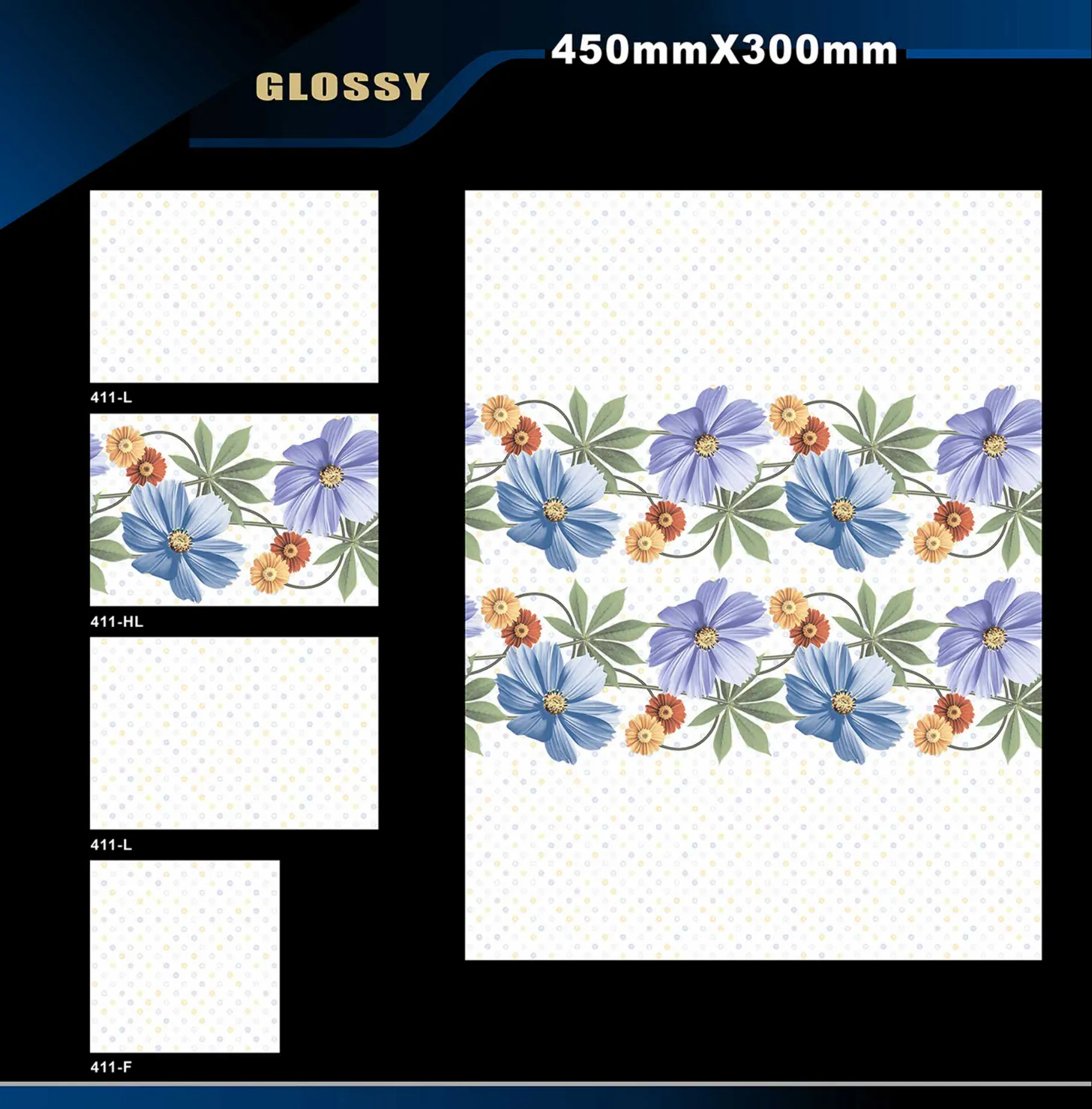 12 X 18 Glossy 317 To 415 - Design 66 - 300x450mm Glossy