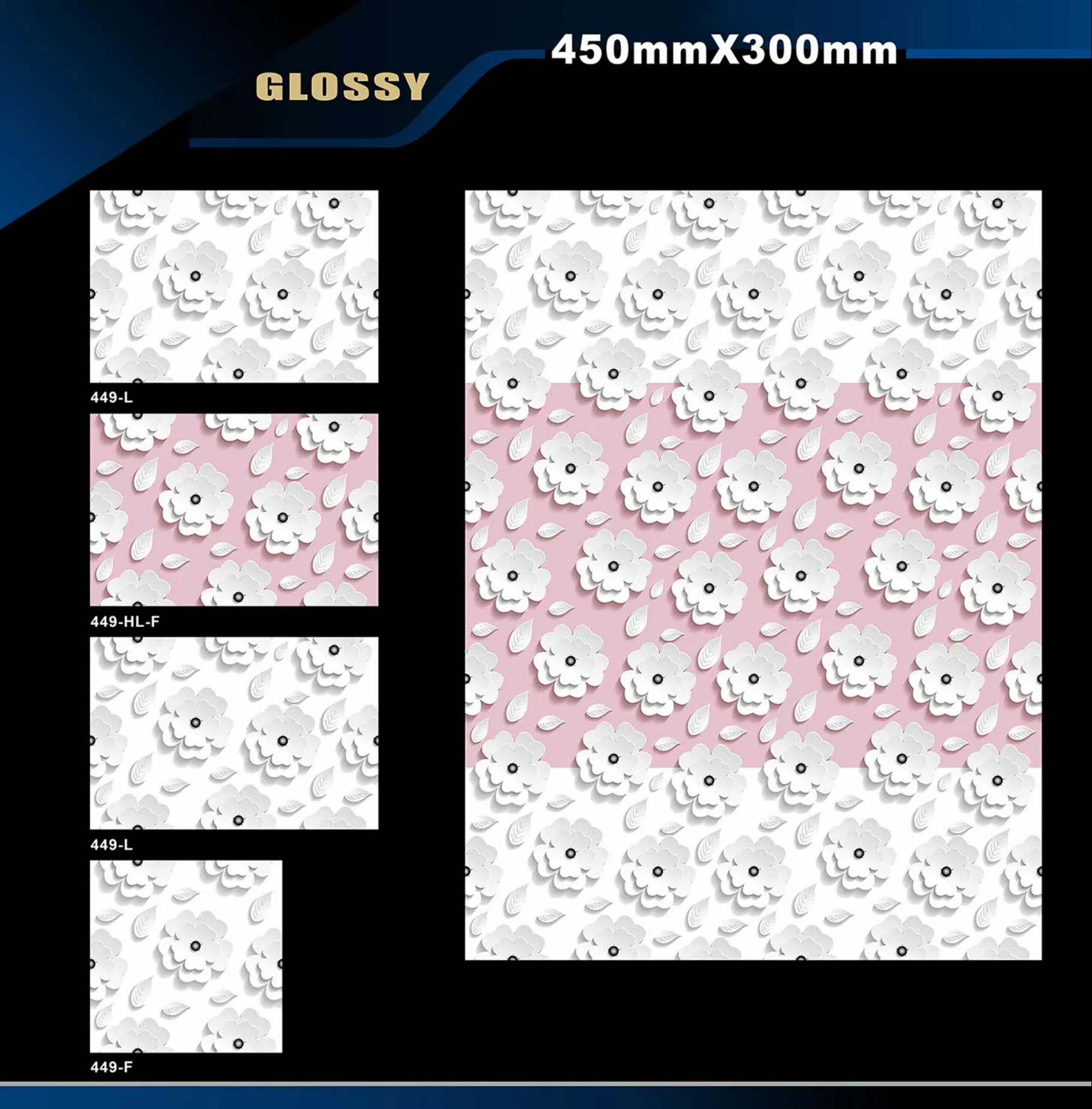 12 X 18 Glossy 416 To 526 - Design 22 - 300x450mm Glossy