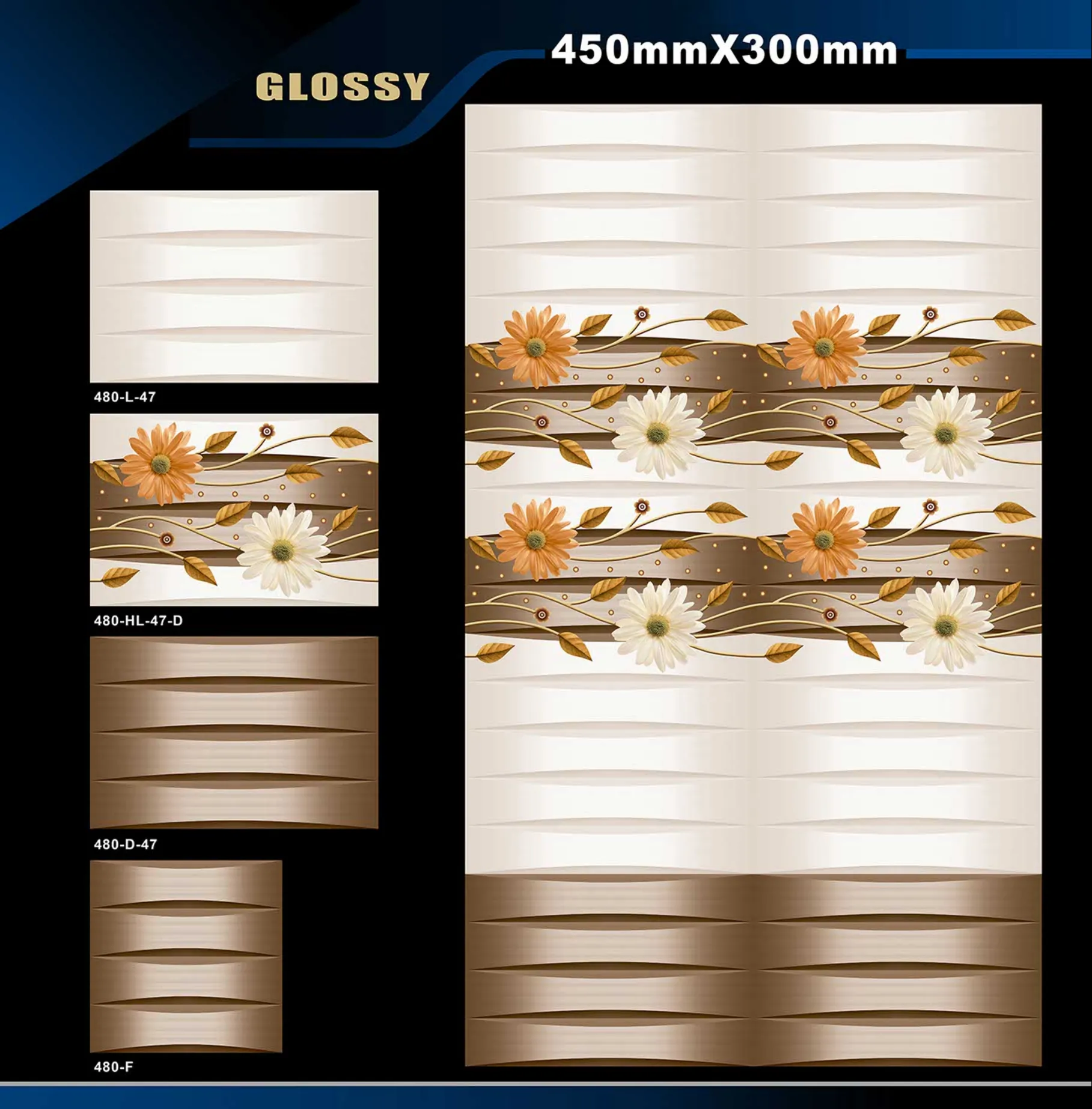 12 X 18 Glossy 416 To 526 - Design 45 - 300x450mm Glossy