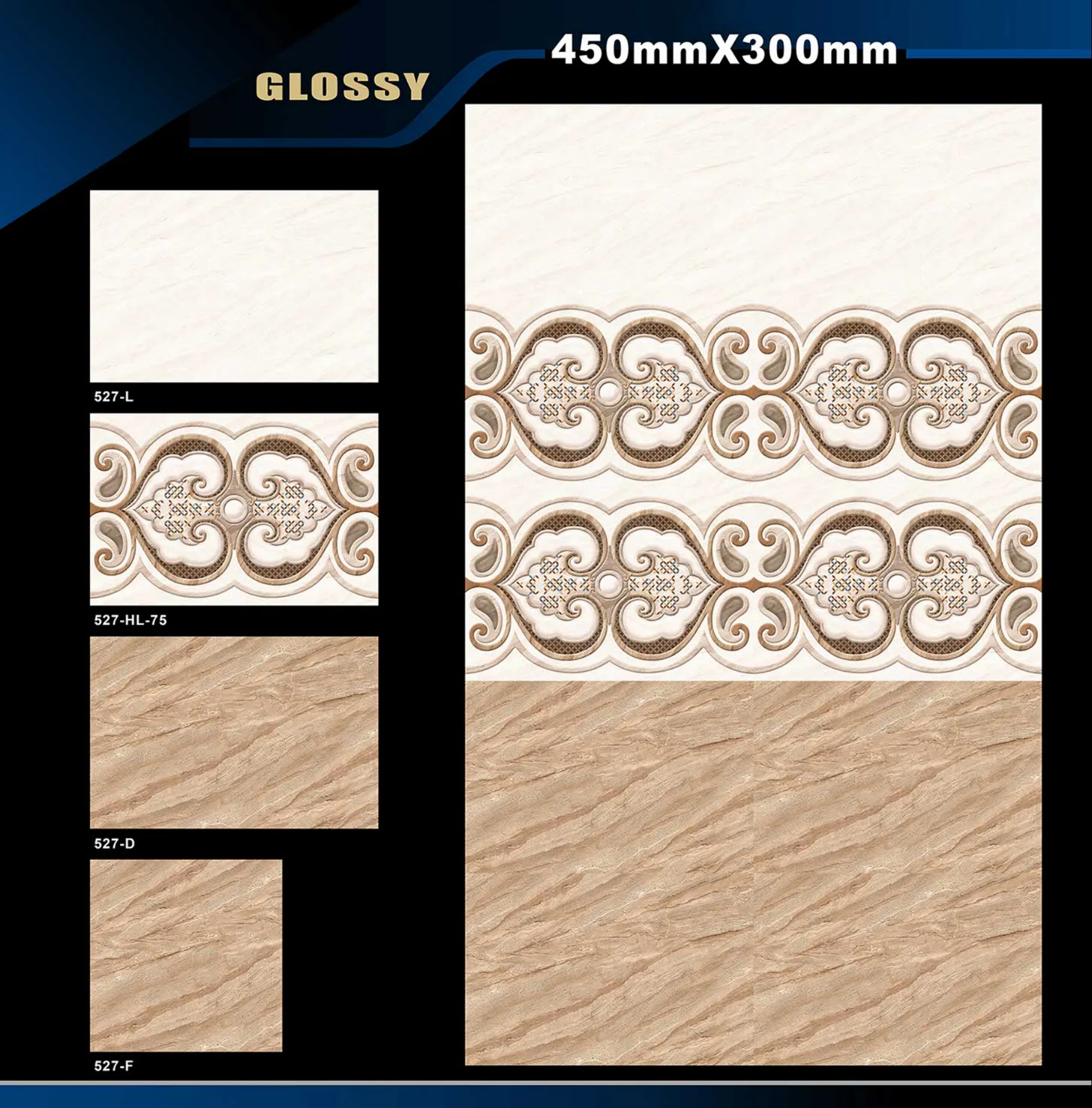 12 X 18 Glossy 527 To 577 - Design 1 - 300x450mm Glossy