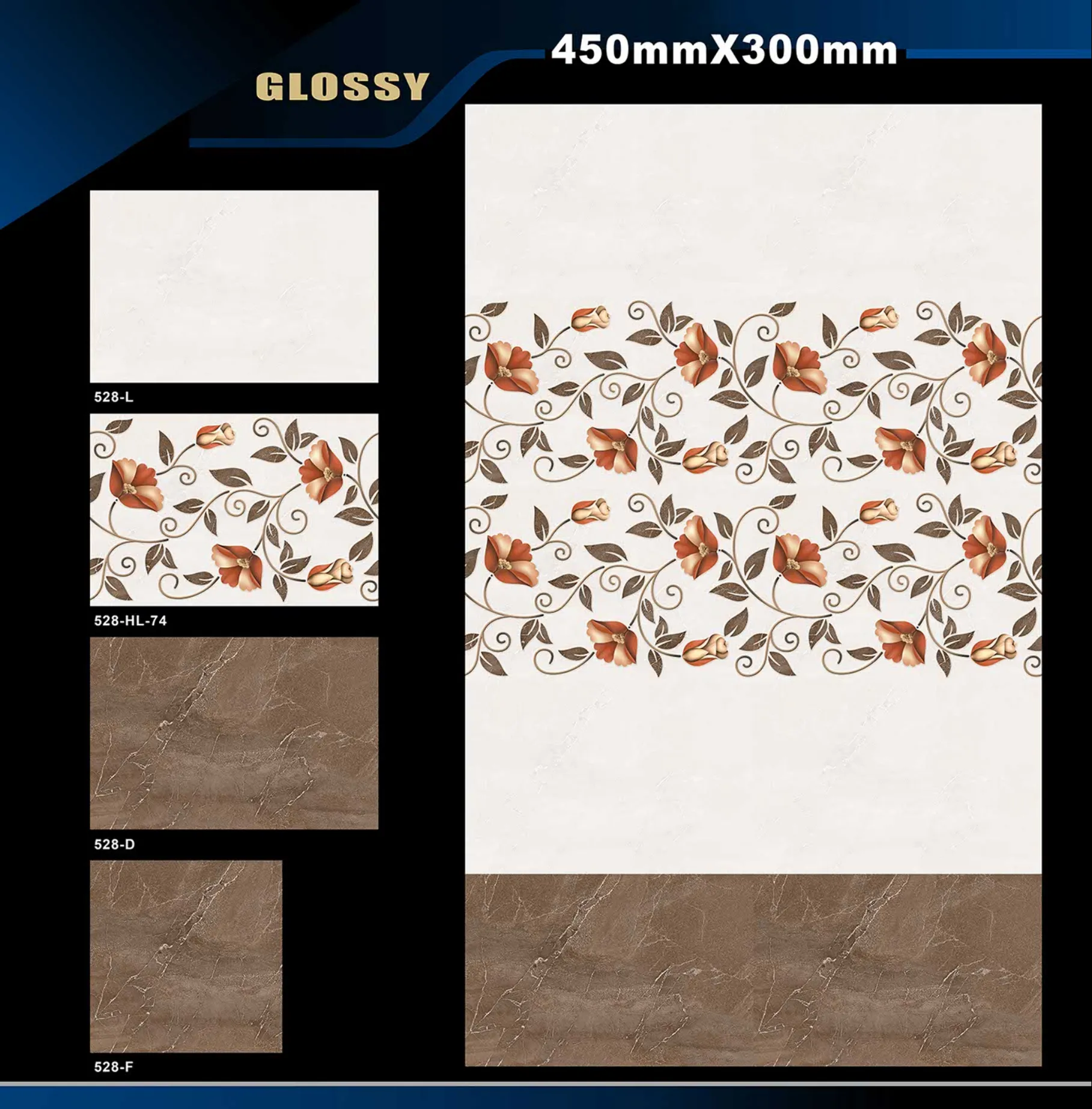 12 X 18 Glossy 527 To 577 - Design 4 - 300x450mm Glossy