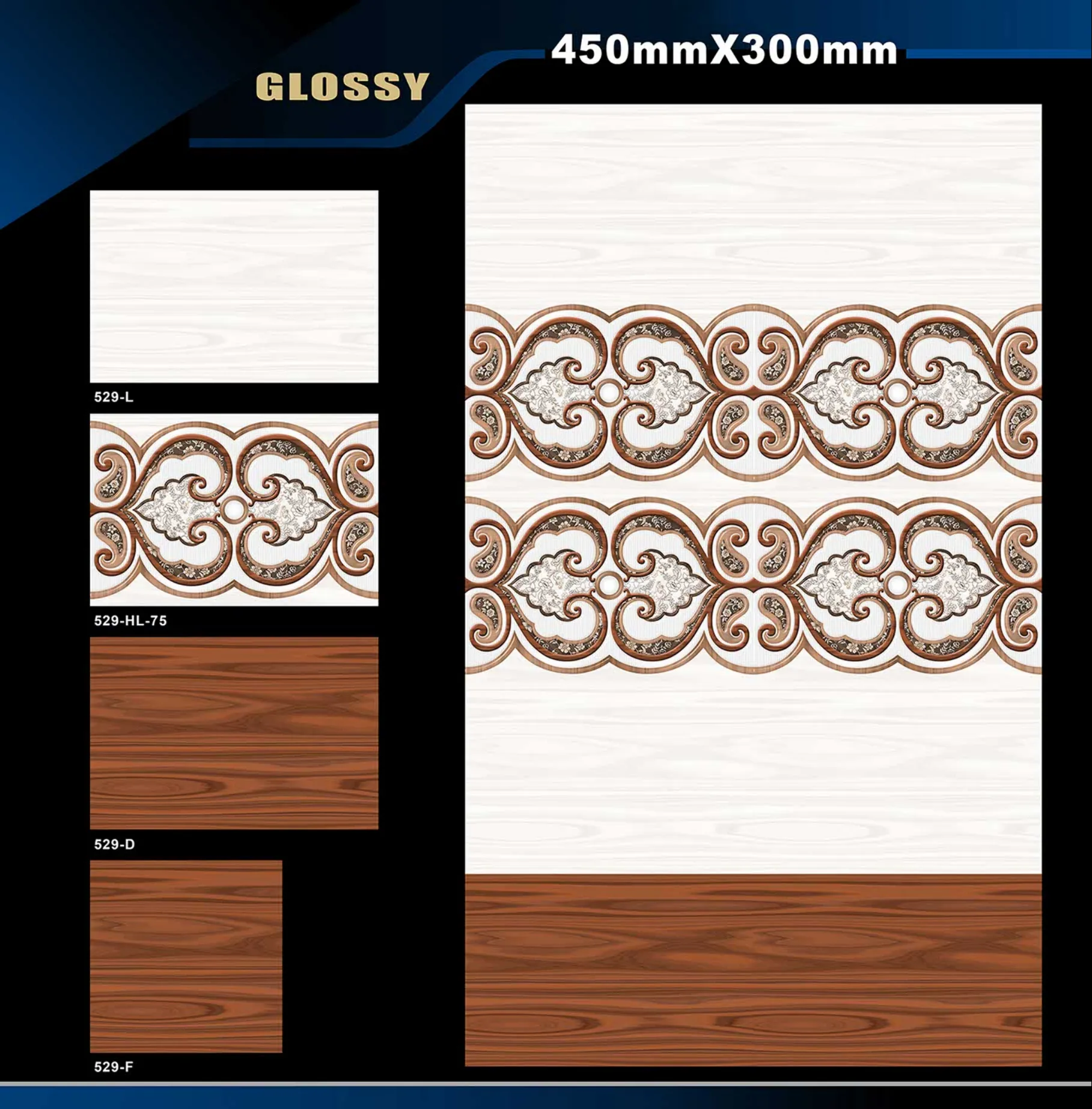 12 X 18 Glossy 527 To 577 - Design 7 - 300x450mm Glossy