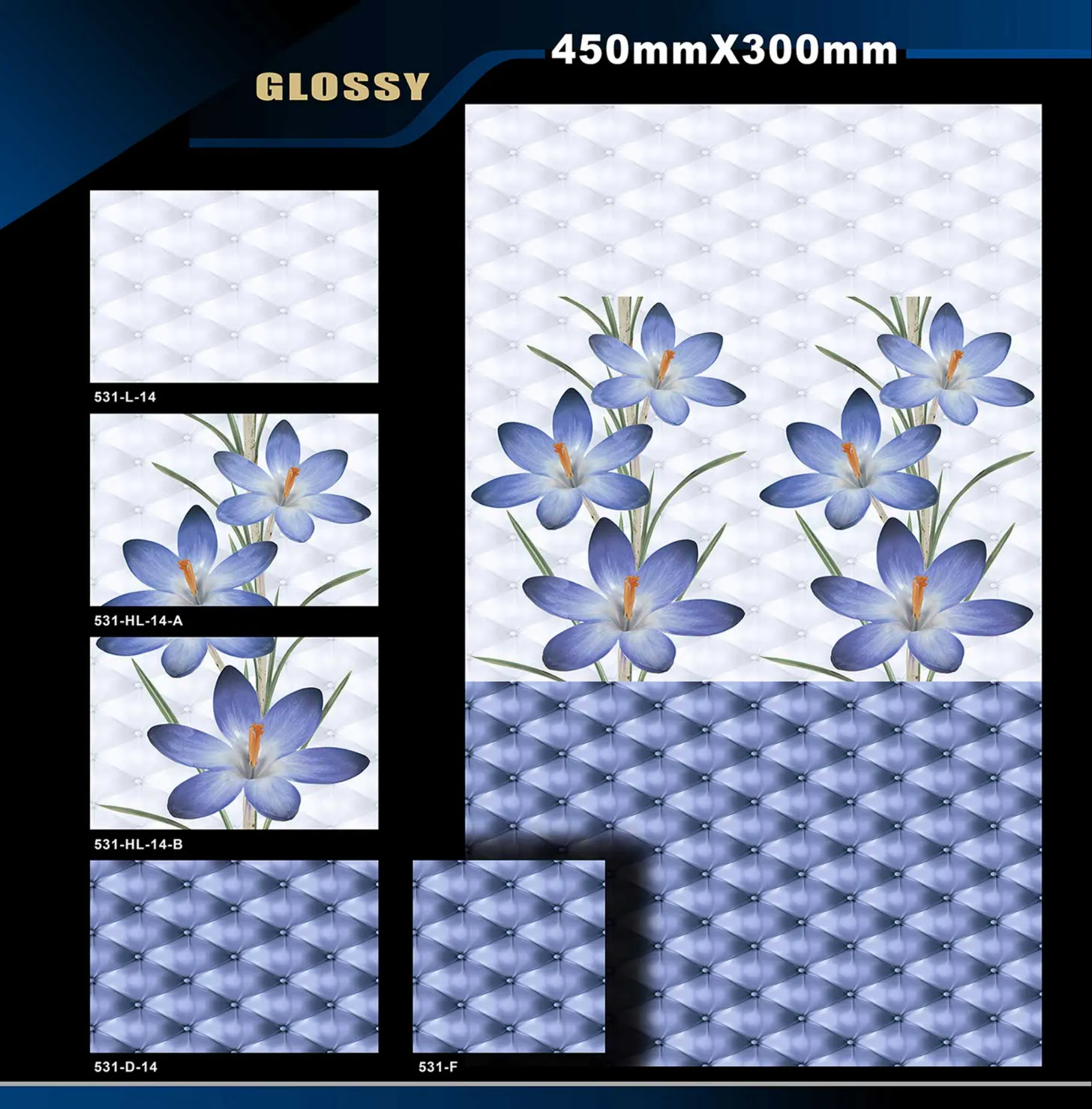 12 X 18 Glossy 527 To 577 - Design 15 - 300x450mm Glossy