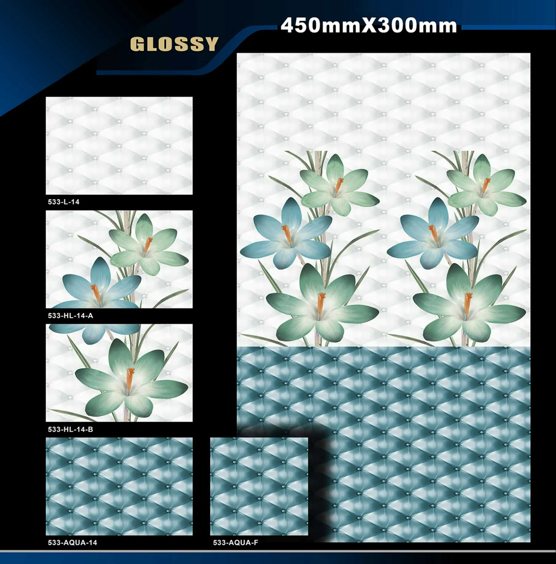 12 X 18 Glossy 527 To 577 - Design 17 - 300x450mm Glossy