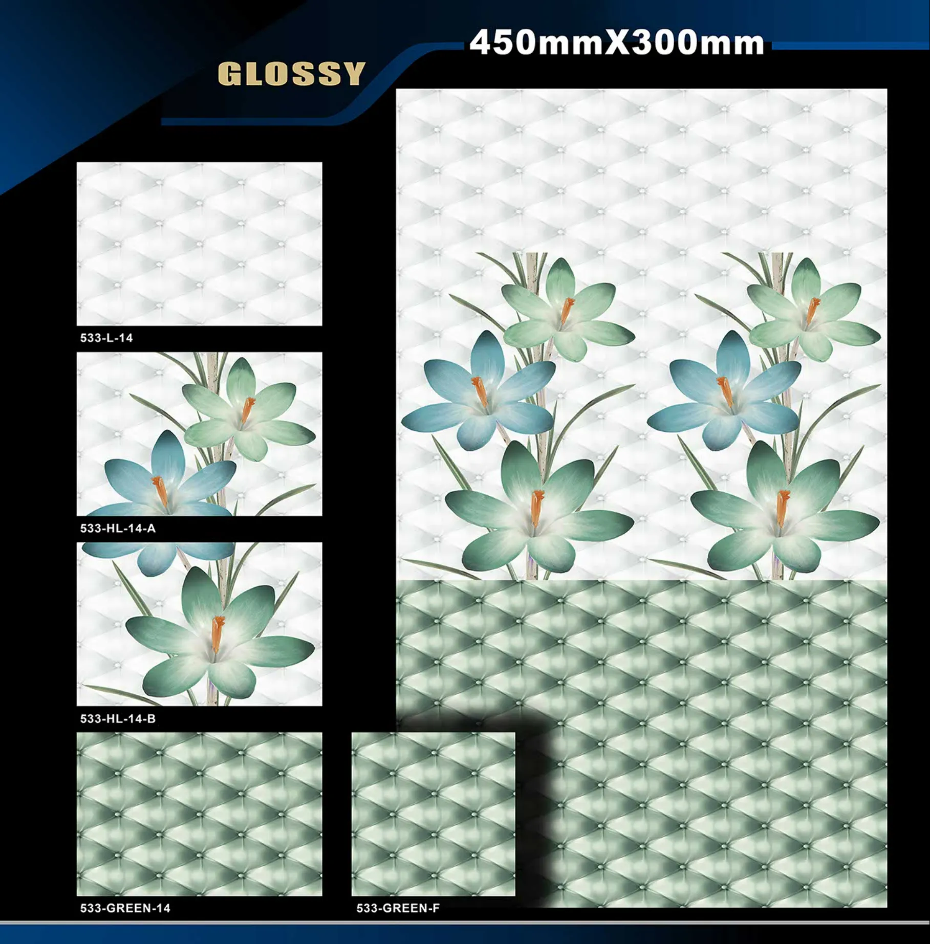 12 X 18 Glossy 527 To 577 - Design 18 - 300x450mm Glossy