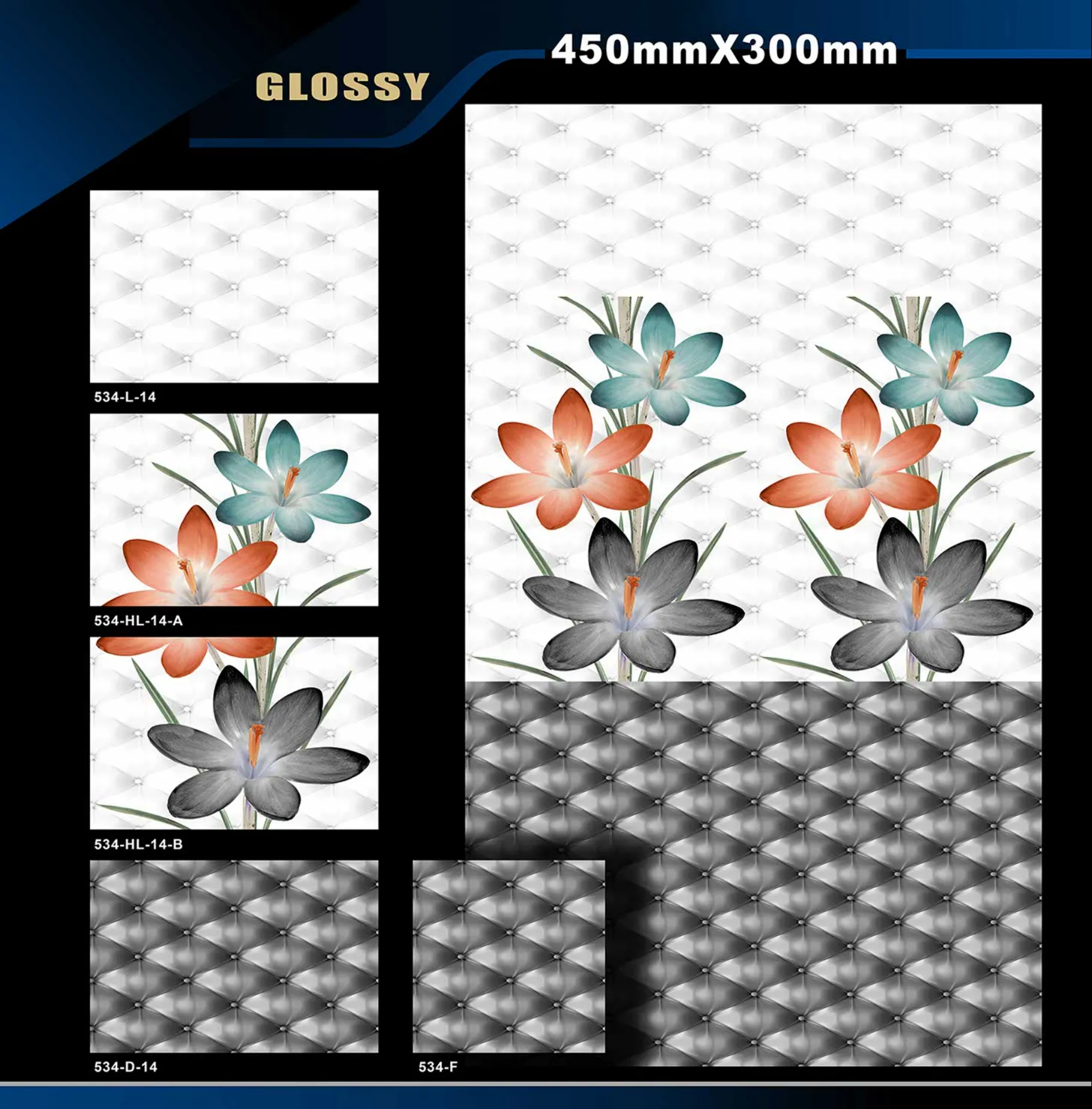 12 X 18 Glossy 527 To 577 - Design 19 - 300x450mm Glossy