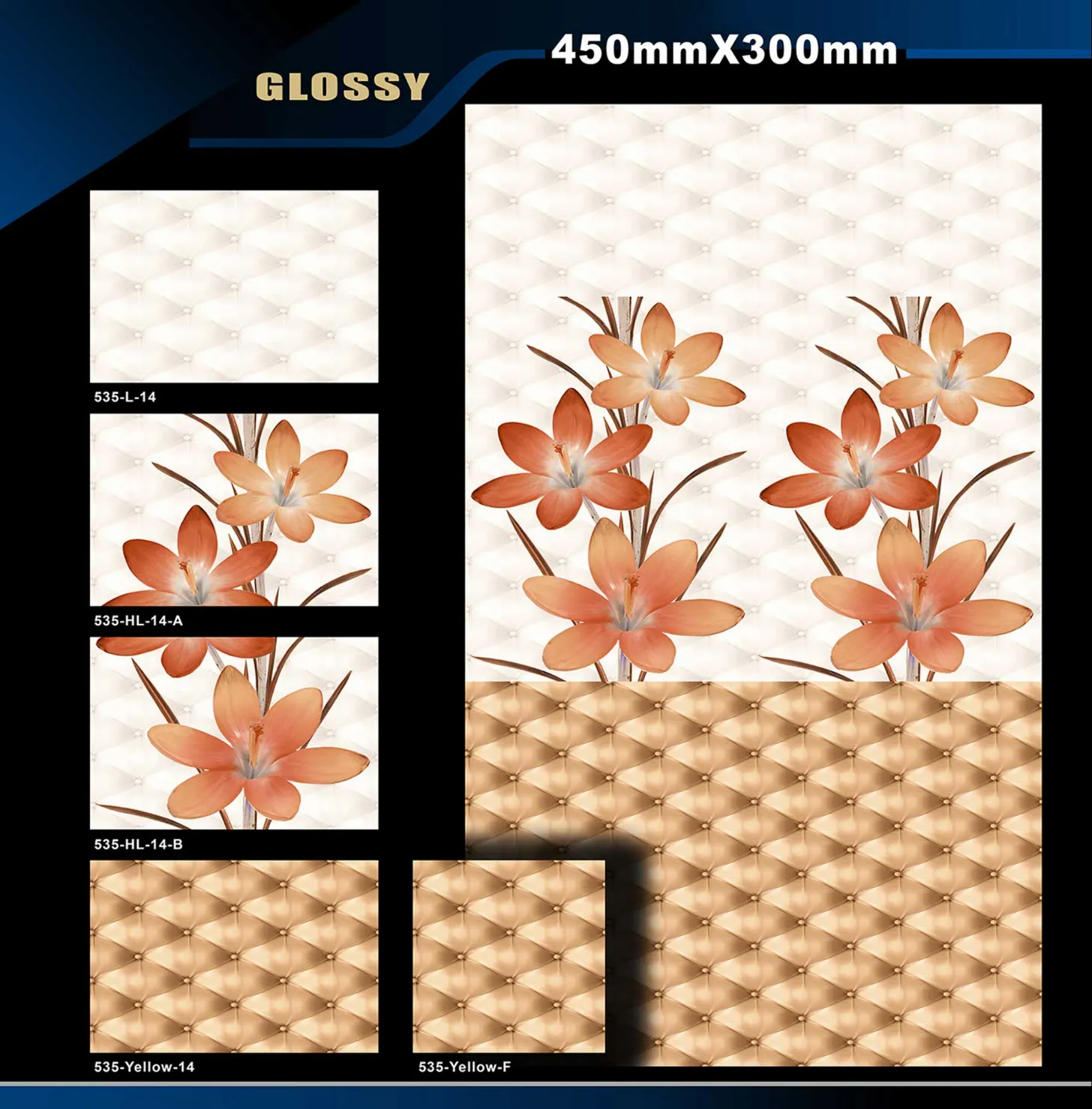 12 X 18 Glossy 527 To 577 - Design 20 - 300x450mm Glossy