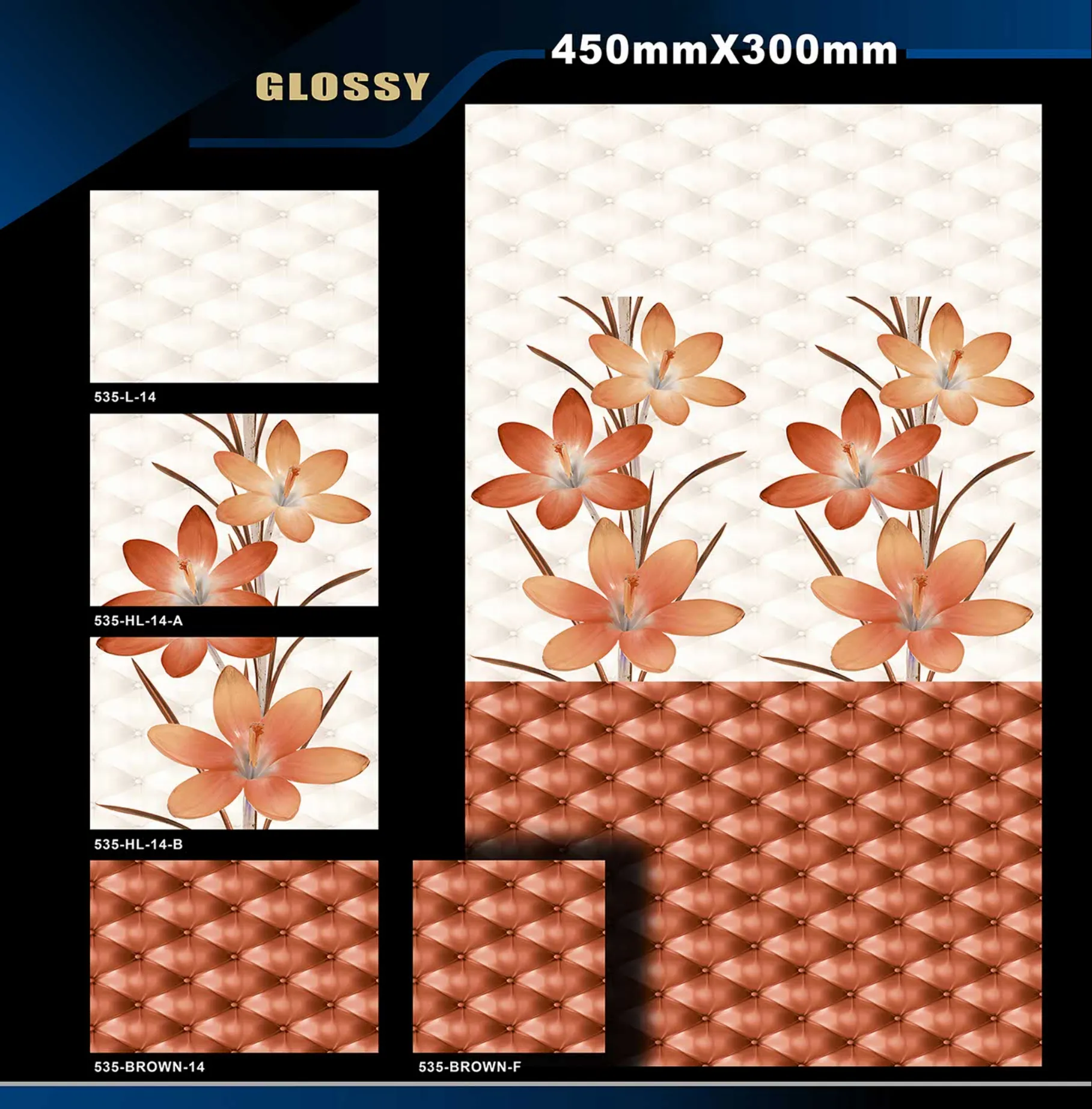 12 X 18 Glossy 527 To 577 - Design 21 - 300x450mm Glossy