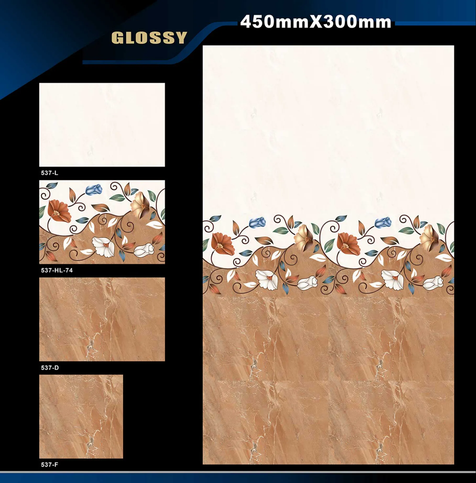 12 X 18 Glossy 527 To 577 - Design 24 - 300x450mm Glossy