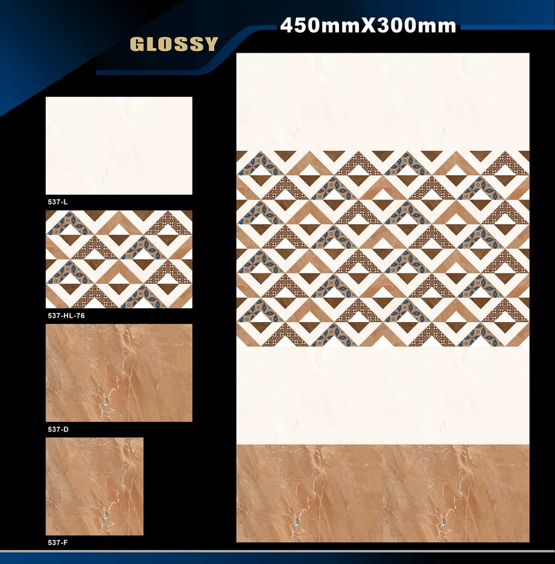 12 X 18 Glossy 527 To 577 - Design 25 - 300x450mm Glossy