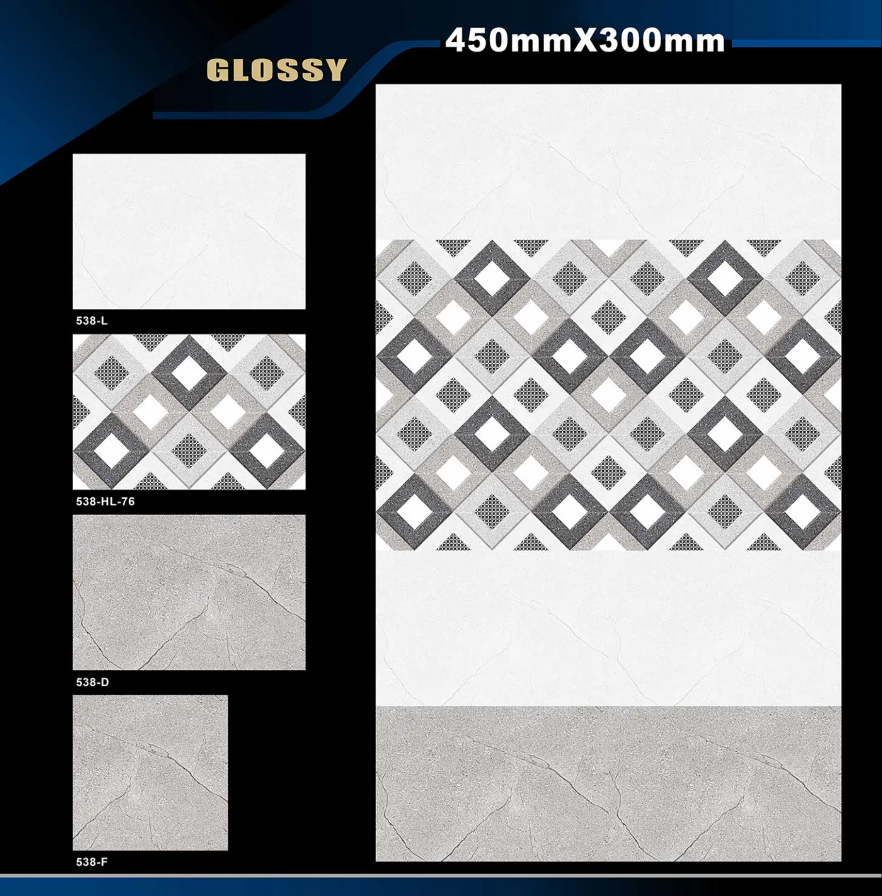 12 X 18 Glossy 527 To 577 - Design 27 - 300x450mm Glossy