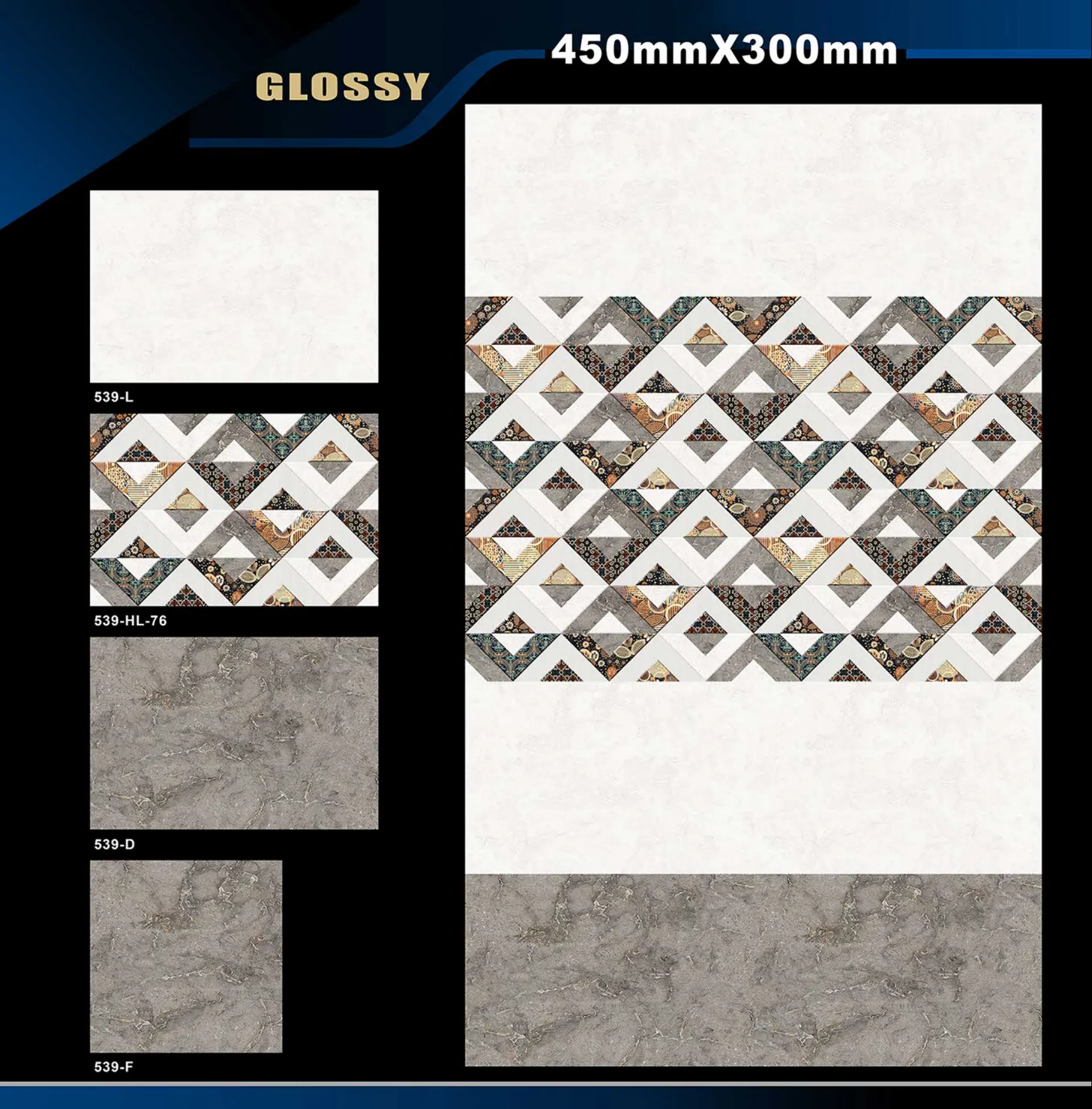 12 X 18 Glossy 527 To 577 - Design 30 - 300x450mm Glossy